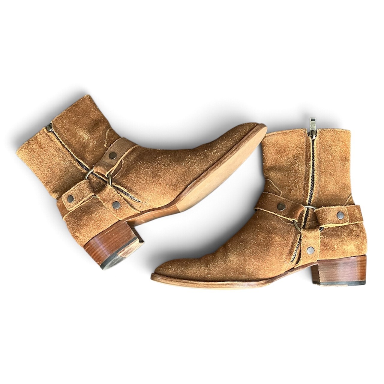 FW14 Saint Laurent Men’s Suede Wyatt Harness Boots Size 43