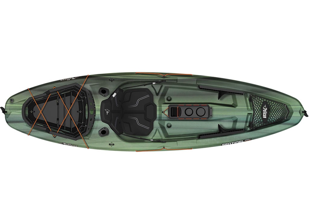 Pelican MBL10P105 Sentinel 100x Angler Fishing Kayak - Fade Black Green