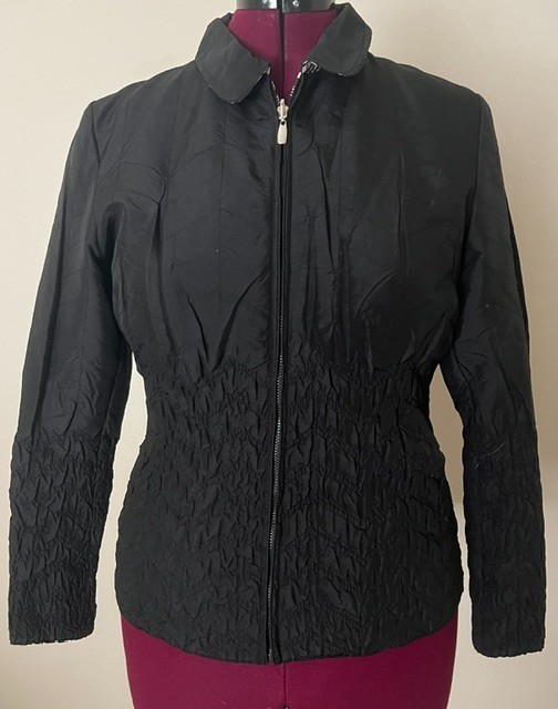 UBU Women\'s Black/Zibra Reversible Blazer Lined Pockets Zip Jacket Size M NEW