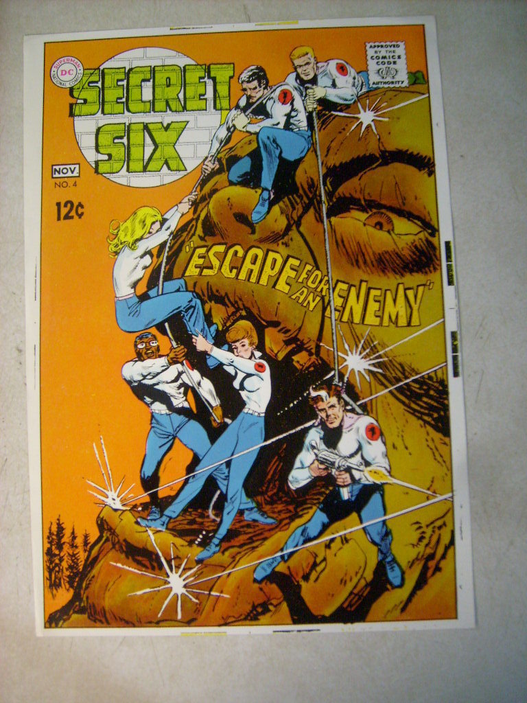SECRET SIX #4  ART original comic book Cover Proof 1968 SPARLING ESCAPE ENEMY DC