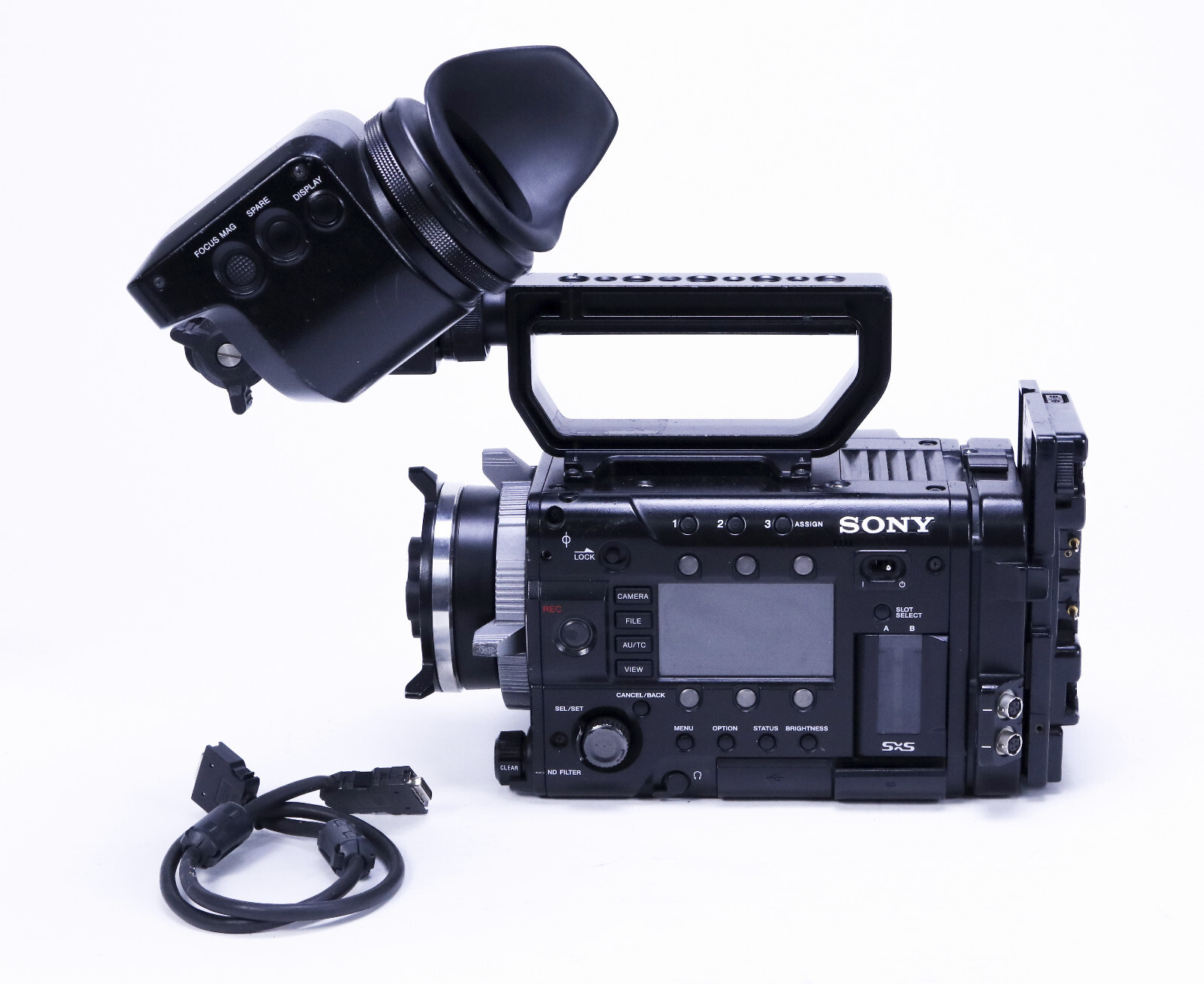 Sony PMW-F55 CineAlta 4K Camera w/ EL-100 EVF, Audio Module, Gold Mount Plate