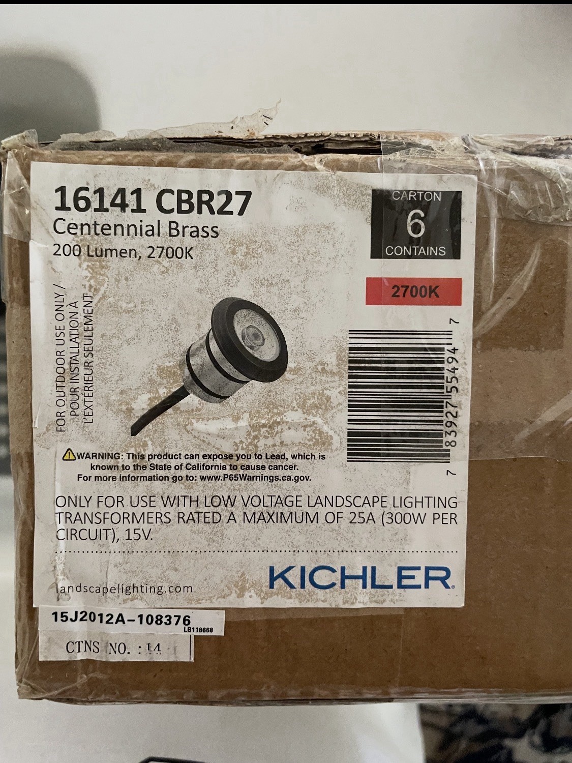 16141 CBR27 Centennial Brass 200 Lumen, 2700K Package Of 12
