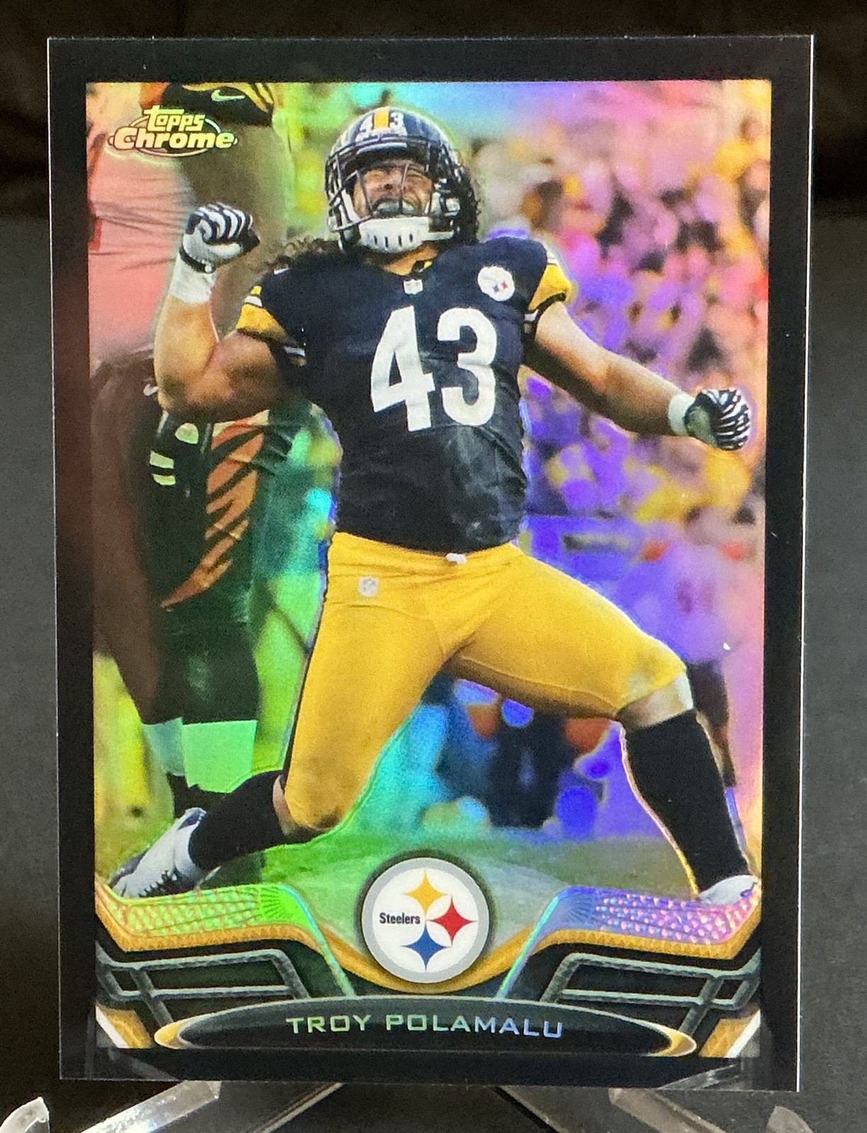 2013 Topps Chrome - Troy Polamalu #123 Black Refractor /299