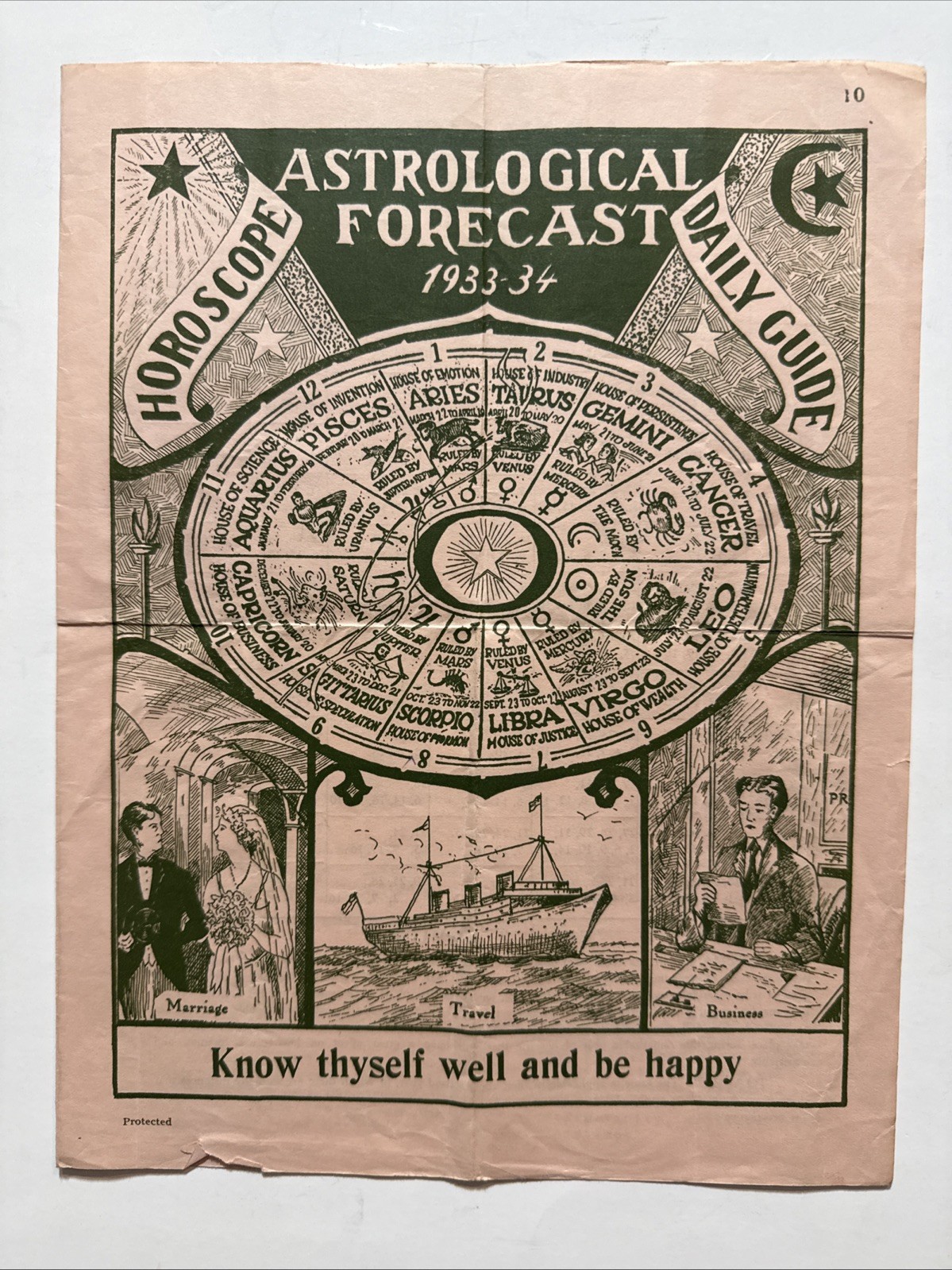 Rare 1933-34 Astrological Forecast Horoscope Daily Guide Astrology Zodiac Rare 1933-34 Astrological Forecast Horoscope Daily Guide Astrology Zodiac