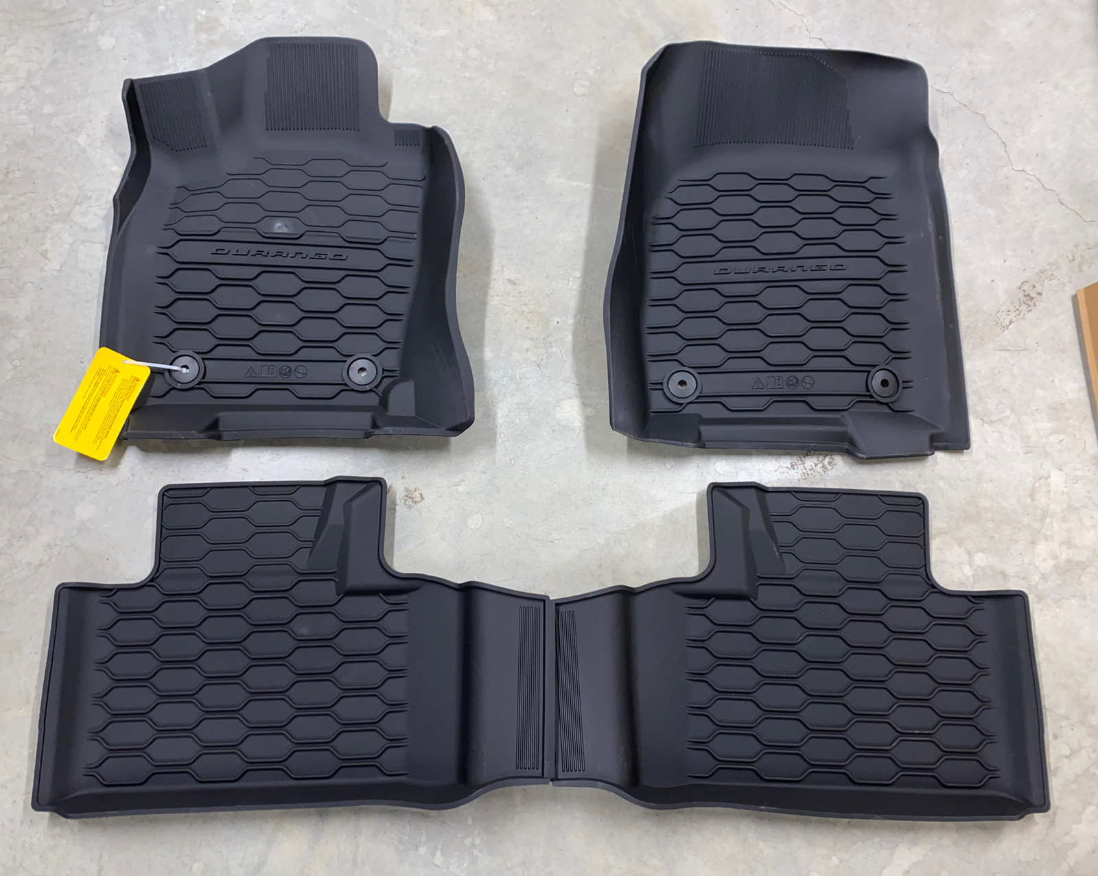 2018-2026 Dodge Durango Black All Weather Floor Mats For 2nd Row Captains Chairs