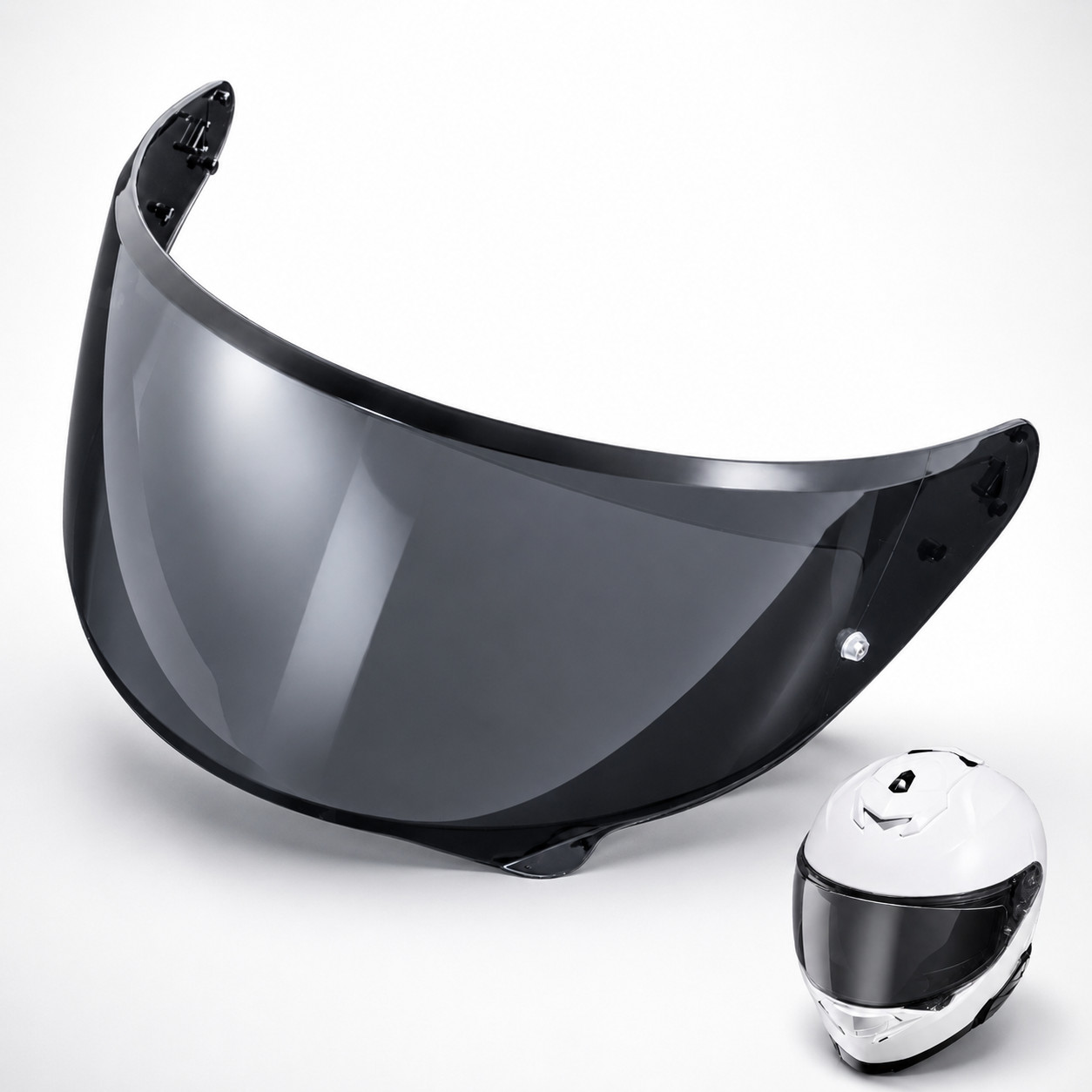 Dark Smoke Visor Shield Fits For HJC HJ-38 i11 i71 F71 Motorcycle Helmet w/ Pins