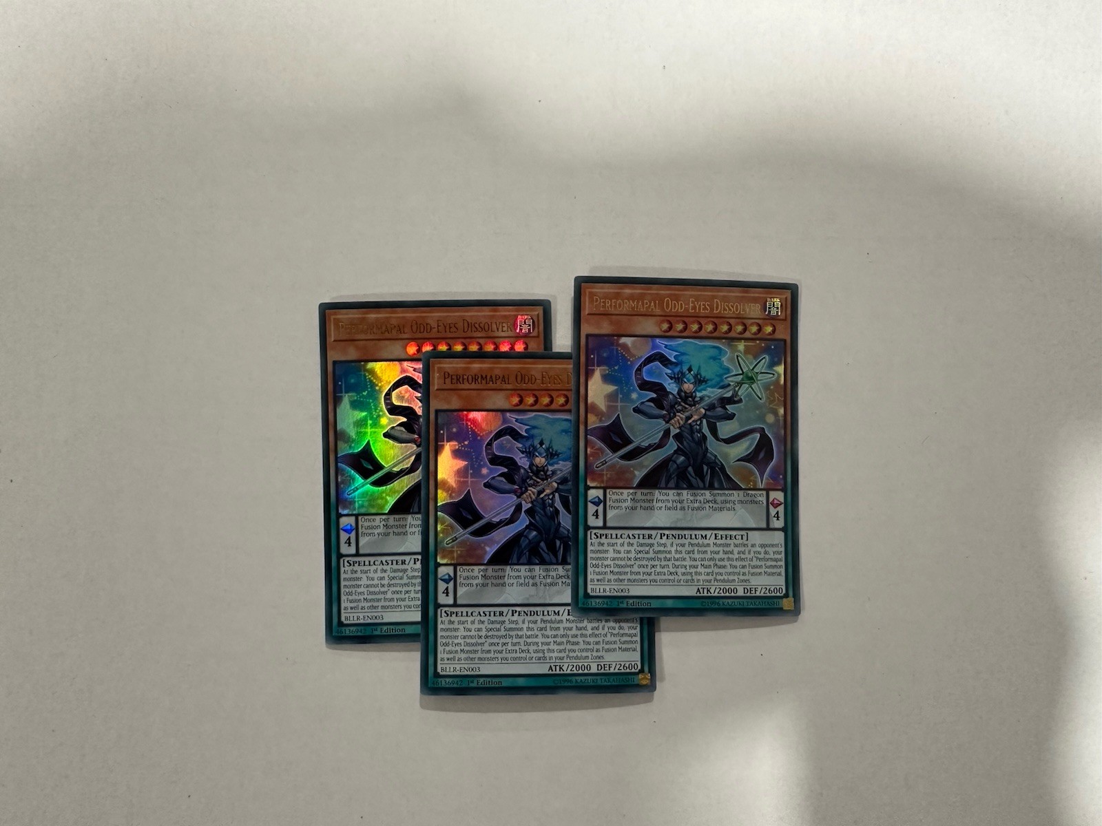 Yugioh 3x Performapal Odd-Eyes Dissolver BLLR-EN003 Ultra 1st Edition Near Mint