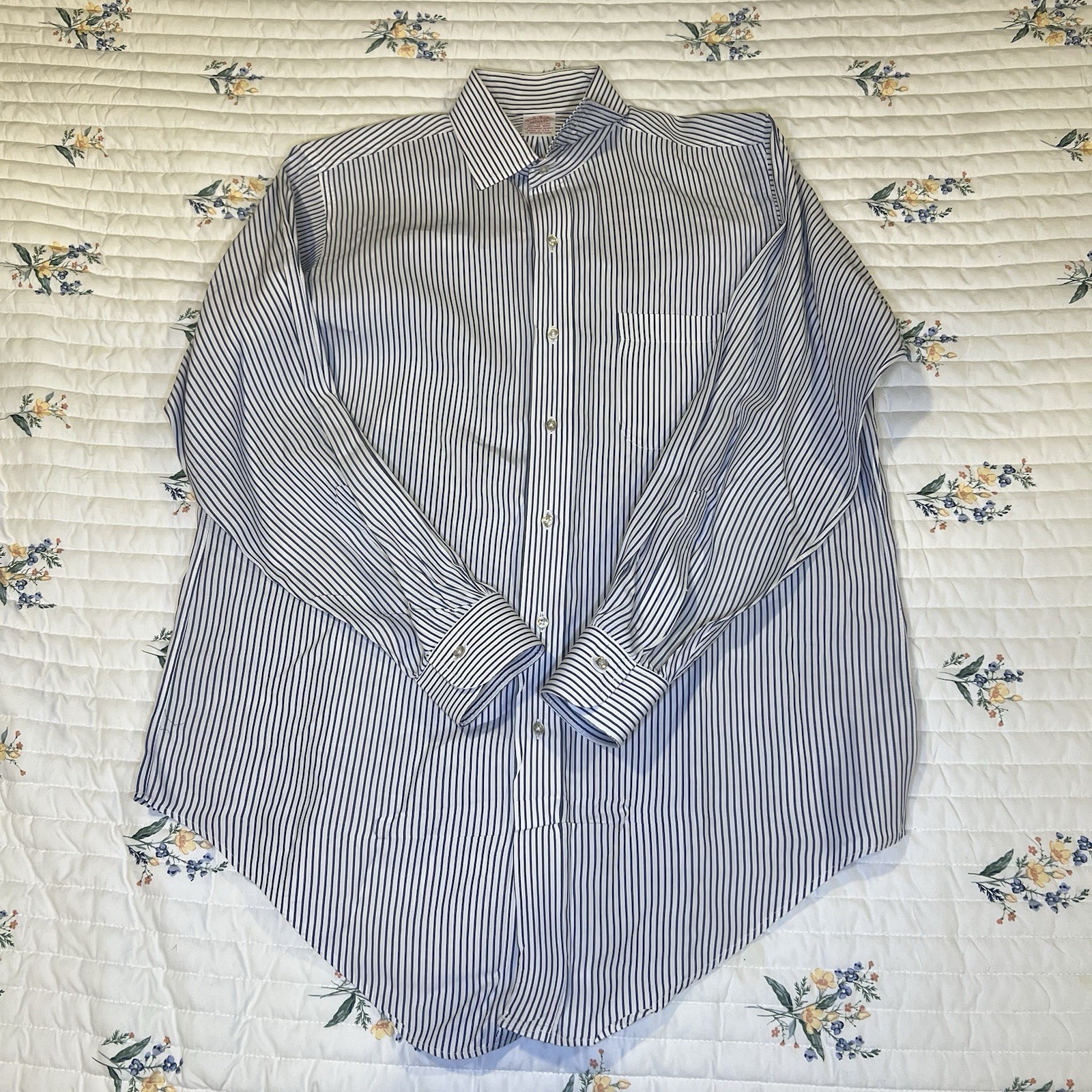 Vintage Brooks Brothers Shirt Mens 15 1/2 - 2 Striped OCBD Cotton Made in USA