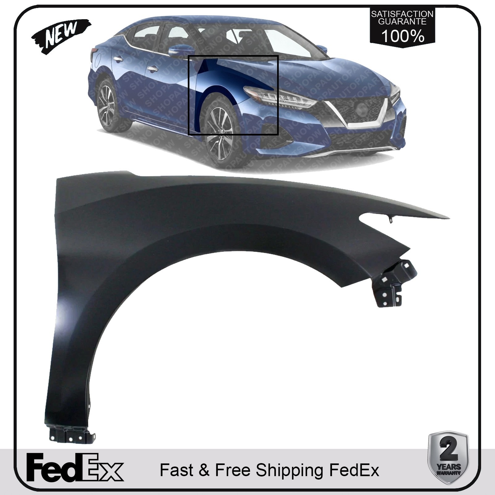 NEW Front Fender Assembly Right Passenger Side For 2016-2023 Nissan Maxima