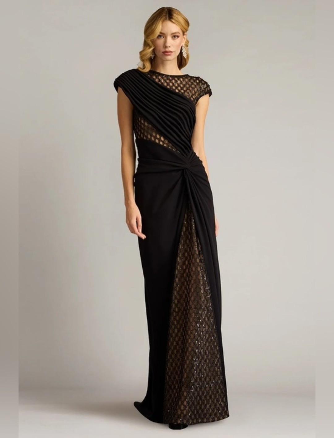 Tadashi Shoji Jetta Peek-A-Boo Illusion Gown