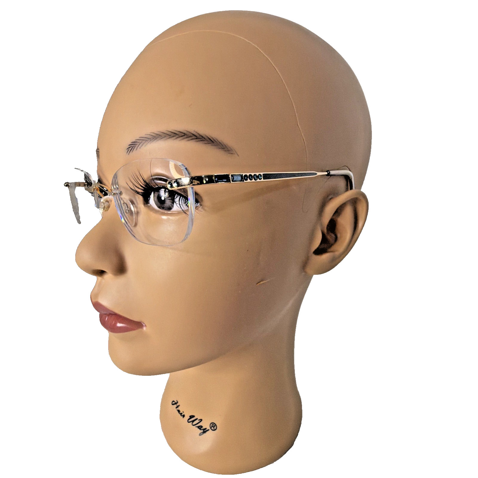 AUTHENTIC DANIEL SWAROVSKI S109 BLUE CRYSTAL 23K GP EYEGLASS FRAMES AUSTRIA