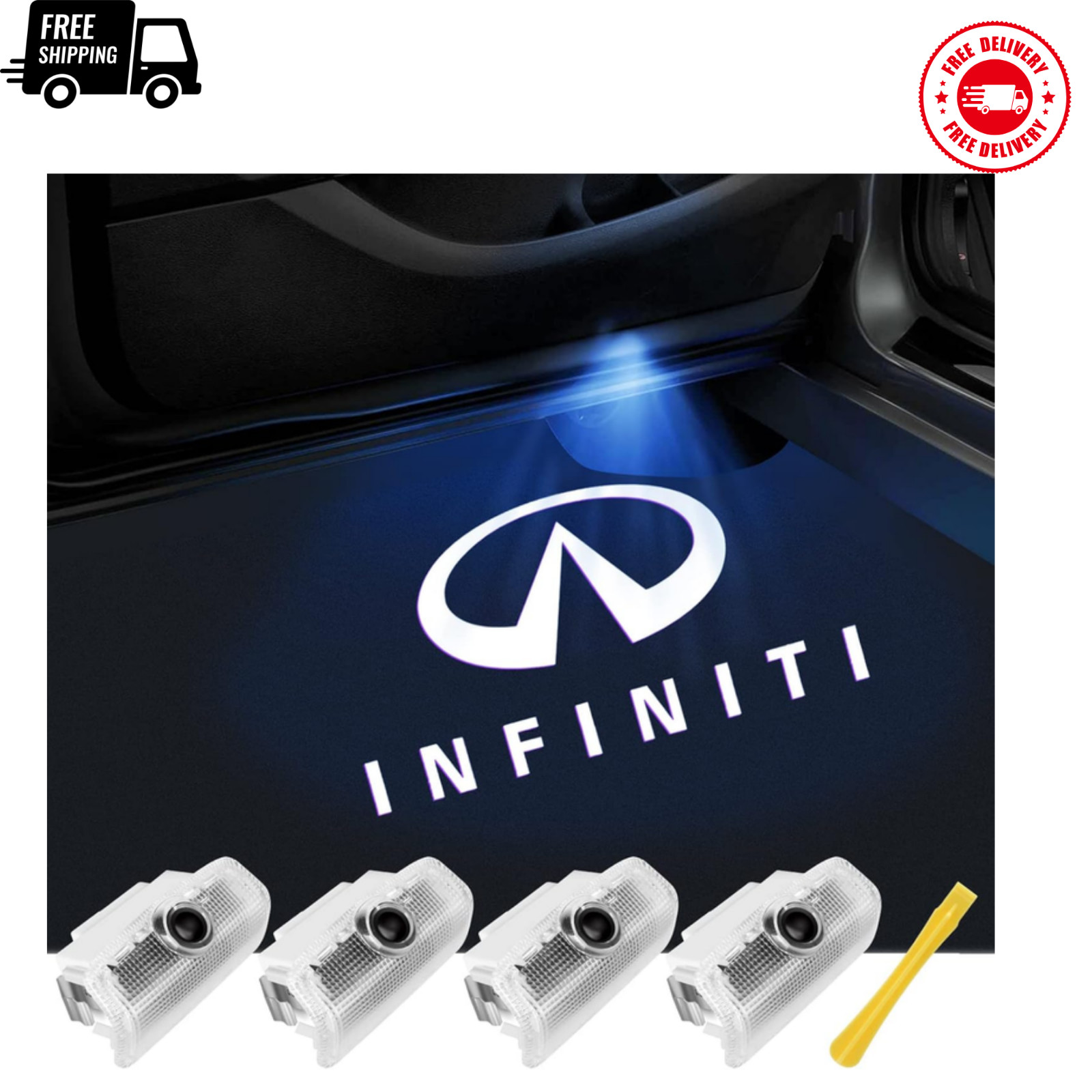 No Fade Car Door Lights Logo Compatible with Infiniti, LED Welcome Lights Access No Fade Car Door Lights Logo Compatible with Infiniti, LED Welcome Lights Access