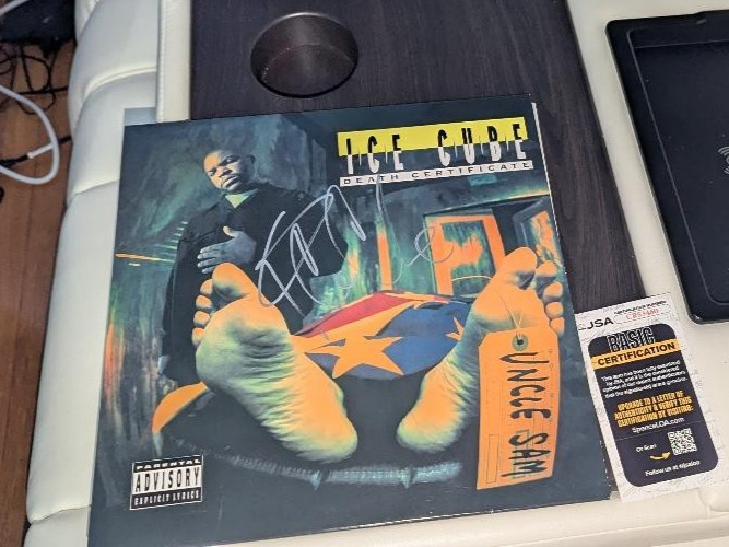 Ice Cube Autographed Death Certificate Album Vinyl JSA Certified