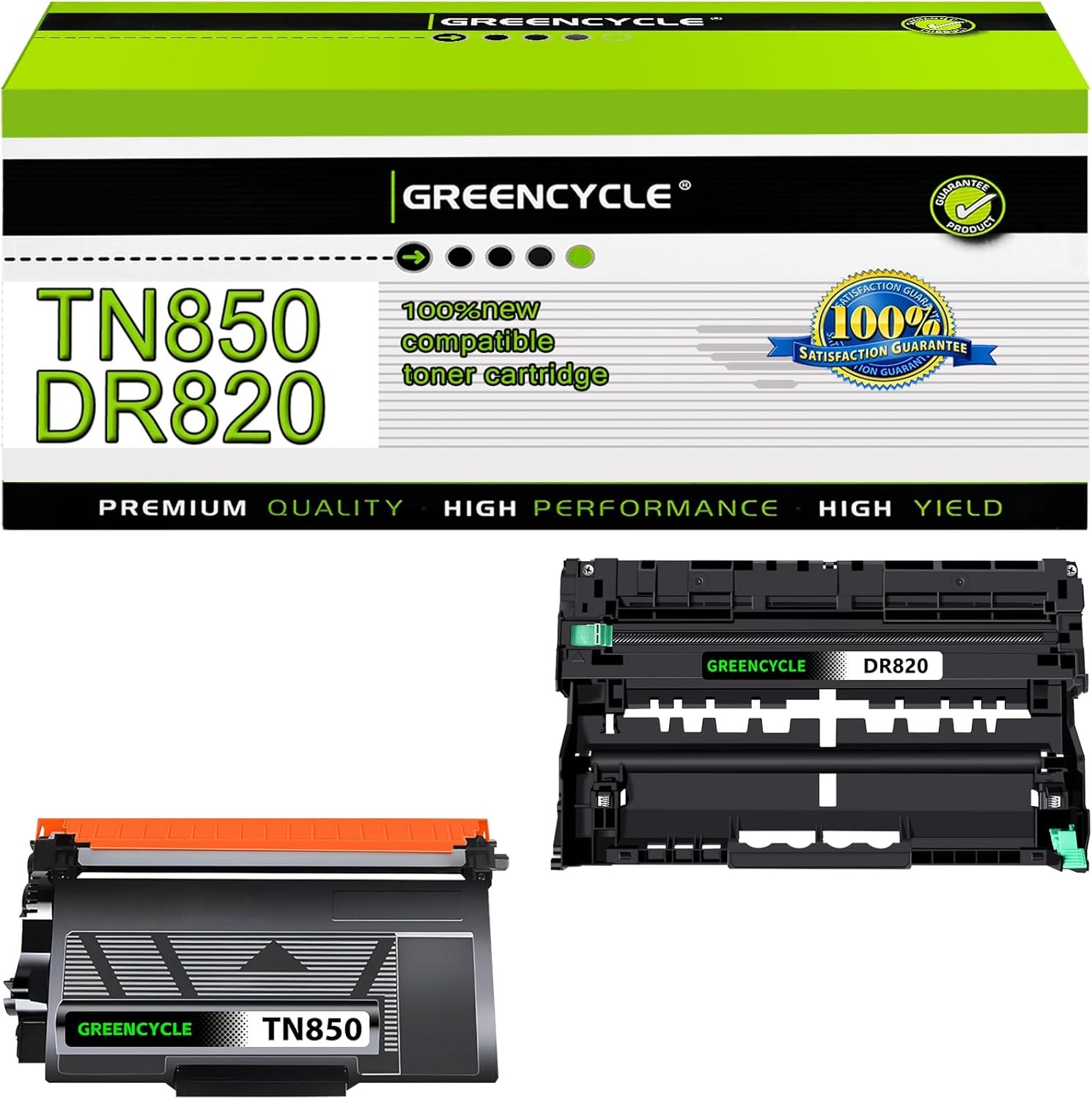 1PK TN850 Toner & 1PK DR820 Drum Unit Set For Brother HL-L6200DW MFC-L5800DW