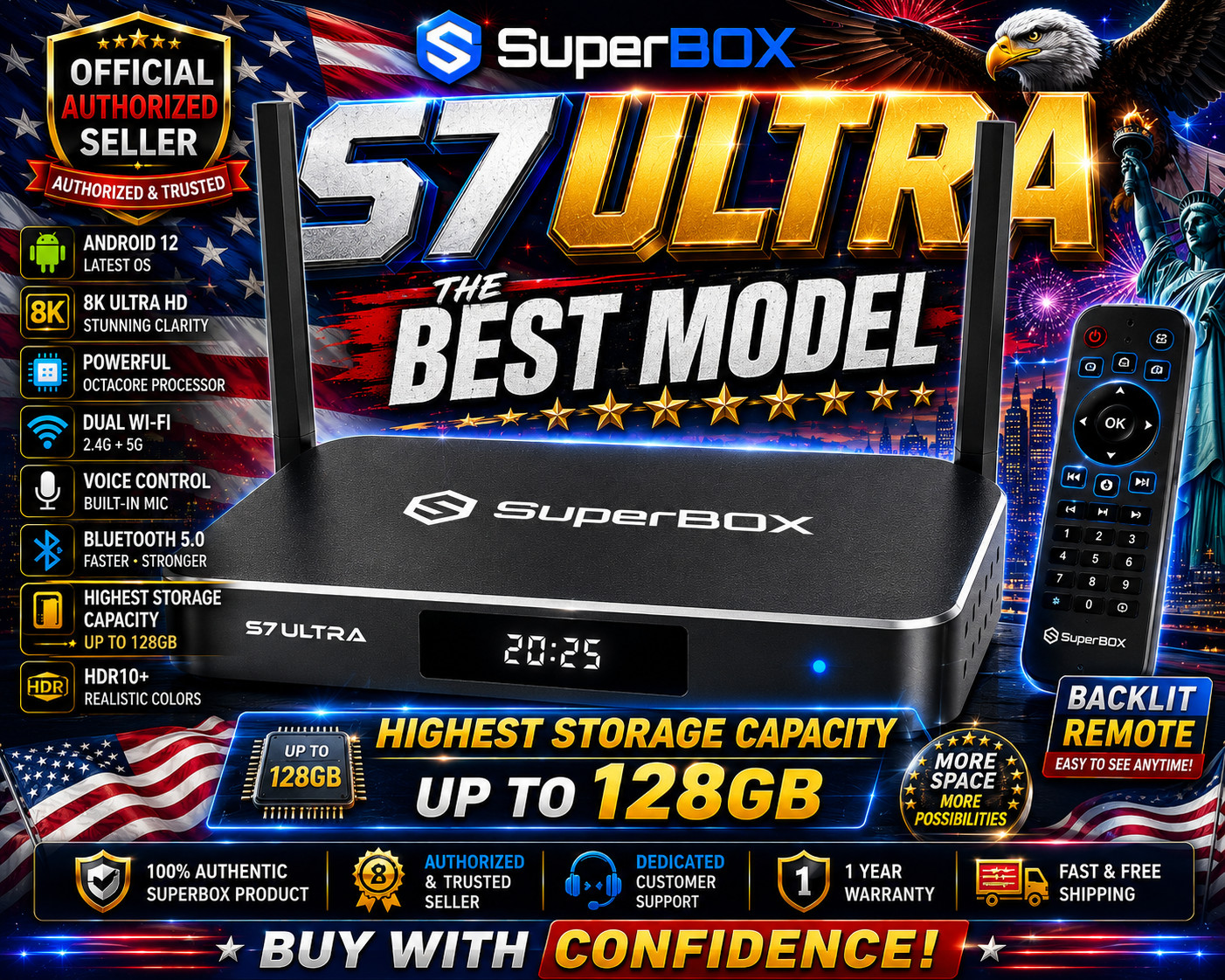 🔥🔥🔥SUPERBOX S7 ULTRA BEST MODEL SAME DAY SHIP FAST 2ND DAY AIR ✈️