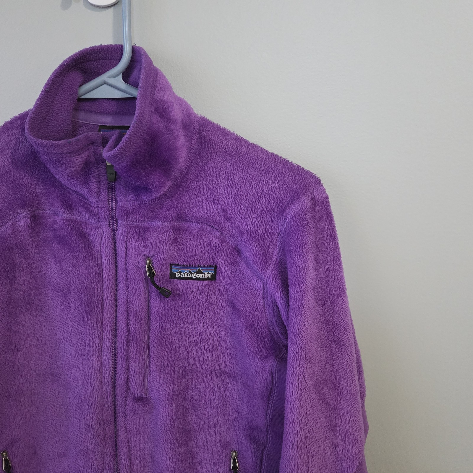 PATAGONIA Women\'s Small Full Zip Fleece Jacket Purple Pockets Excellent