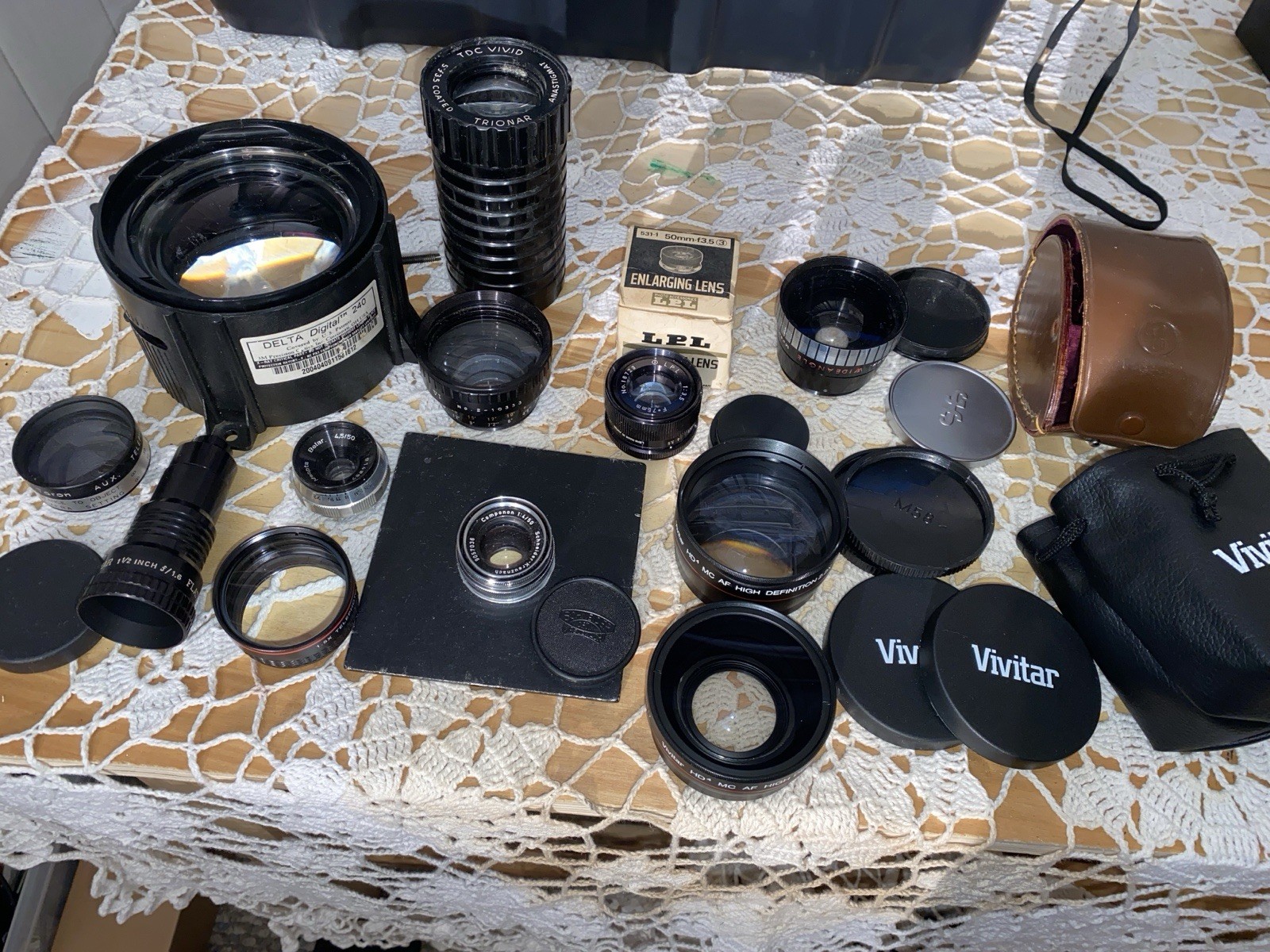 Vintage Lens Lot Estate Vivitar Schneider LPL Projector Bokeh Mod DIY Adapt