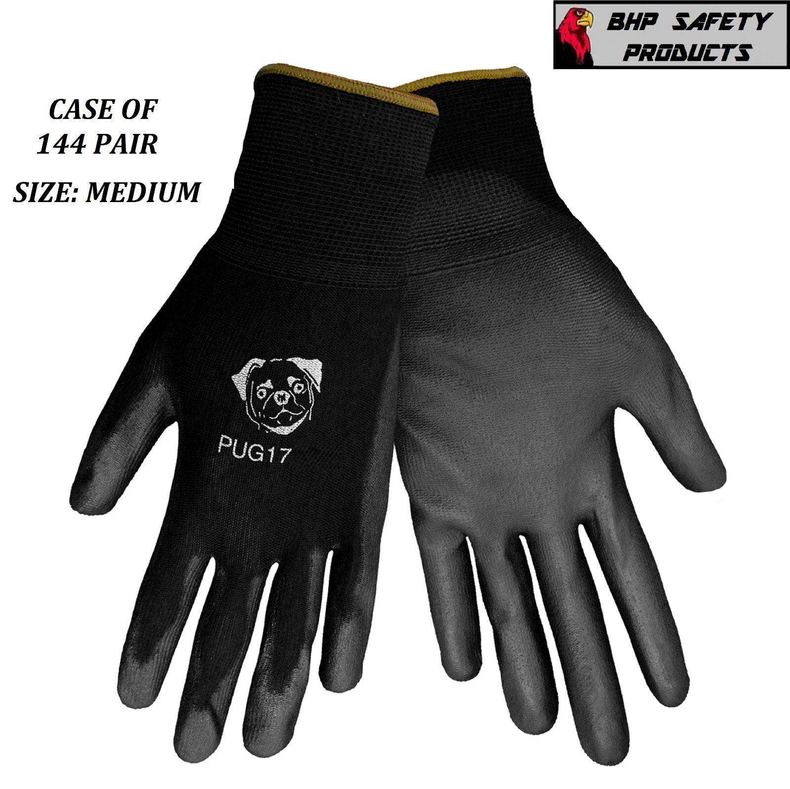 GLOBAL GLOVE PUG17-M POLYURETHANE PU COATED WORK GLOVES SIZE MEDIUM (144 PAIR)