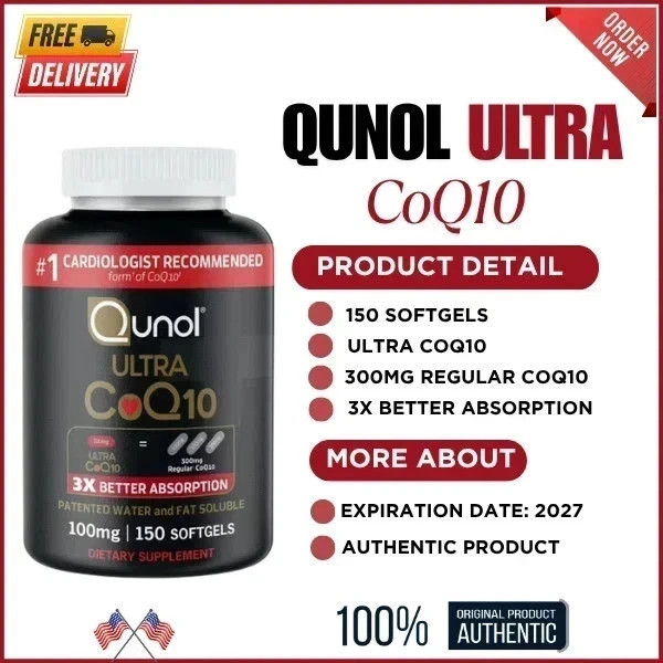 Qunol Ultra CoQ10 - 100 mg - 150 Softgels / NEW & SEALED / EXP 1/28 Qunol Ultra CoQ10 - 100 mg - 150 Softgels / NEW & SEALED / EXP 1/28