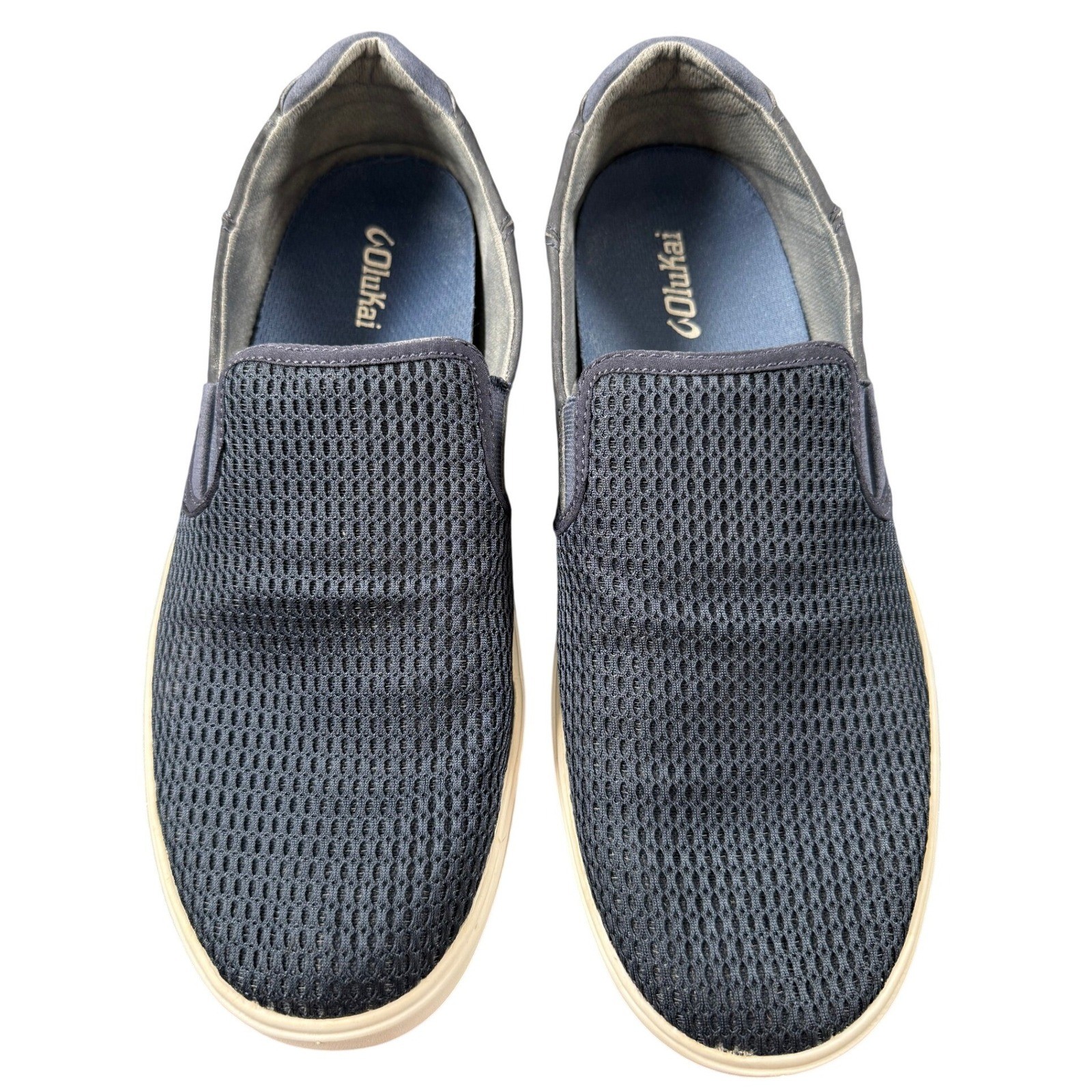 OluKai Lae\'ahi Slip On Shoes Mens 11.5 Navy Blue Excellent Mesh Sneakers 10443