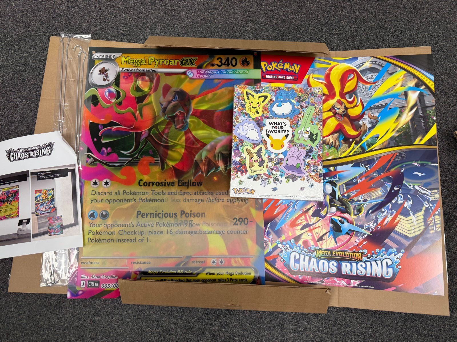 Pokemon Chaos Rising Marketing Kit 3D 17X24 Mega Pyroar Dragalge Lenticular Sign Pokemon Chaos Rising Marketing Kit 3D 17X24 Mega Pyroar Dragalge Lenticular Sign