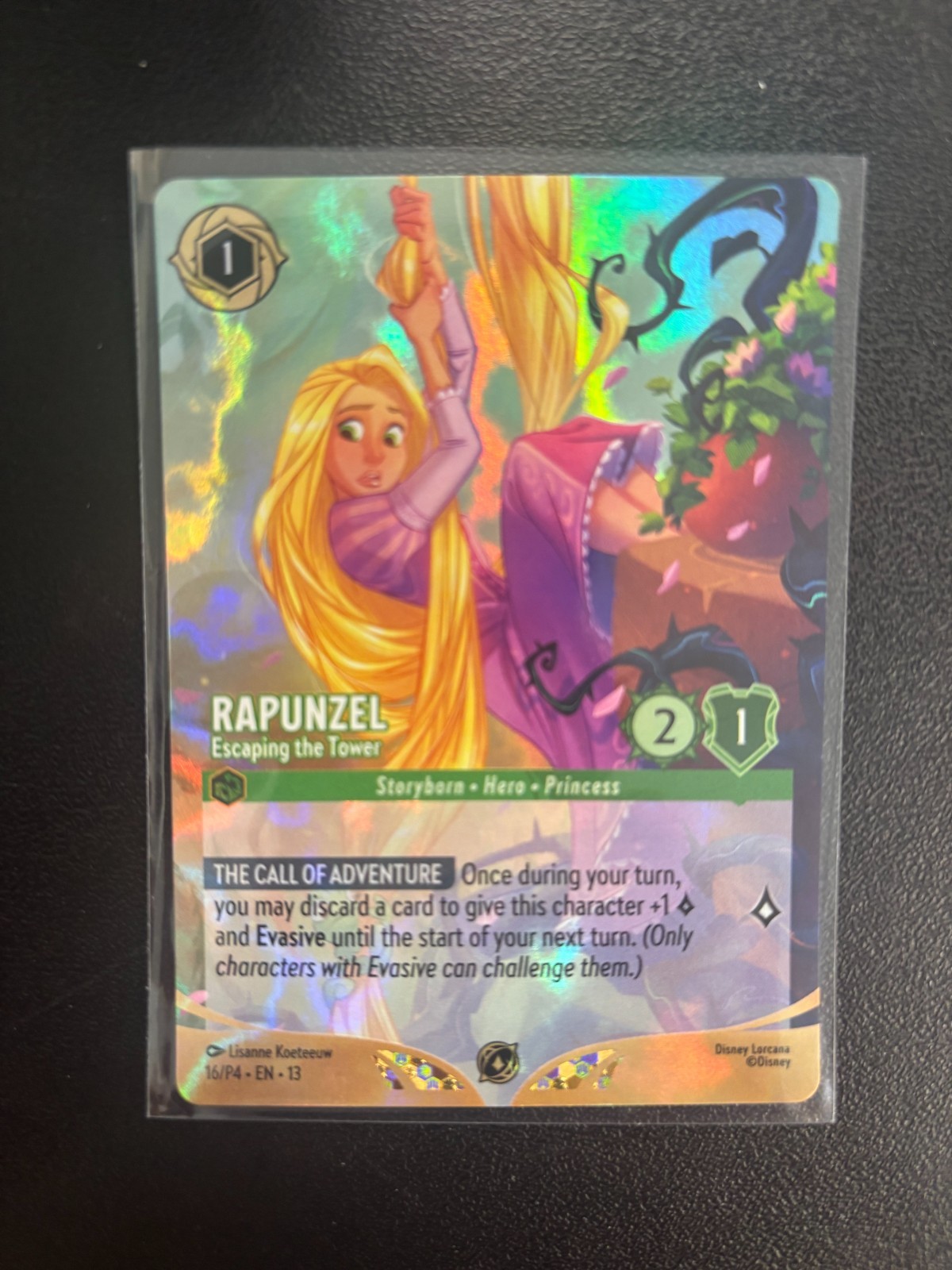 Rapunzel - Escaping the Tower - 16/P4 Top 8 Foil Set Champ Promo -Disney Lorcana