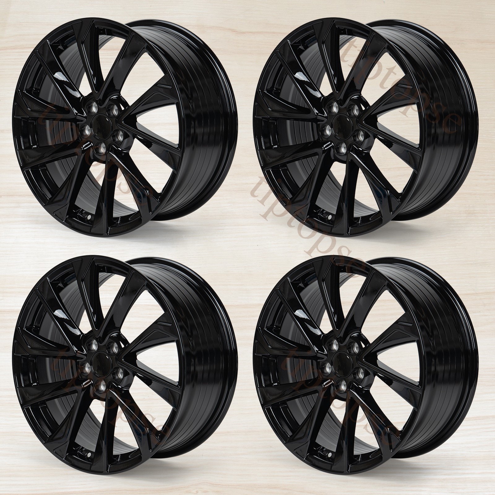 Set 4 18X8 Replacement Wheel Rim for Toyota Corolla 2019-2026 Gloss Black 75236B