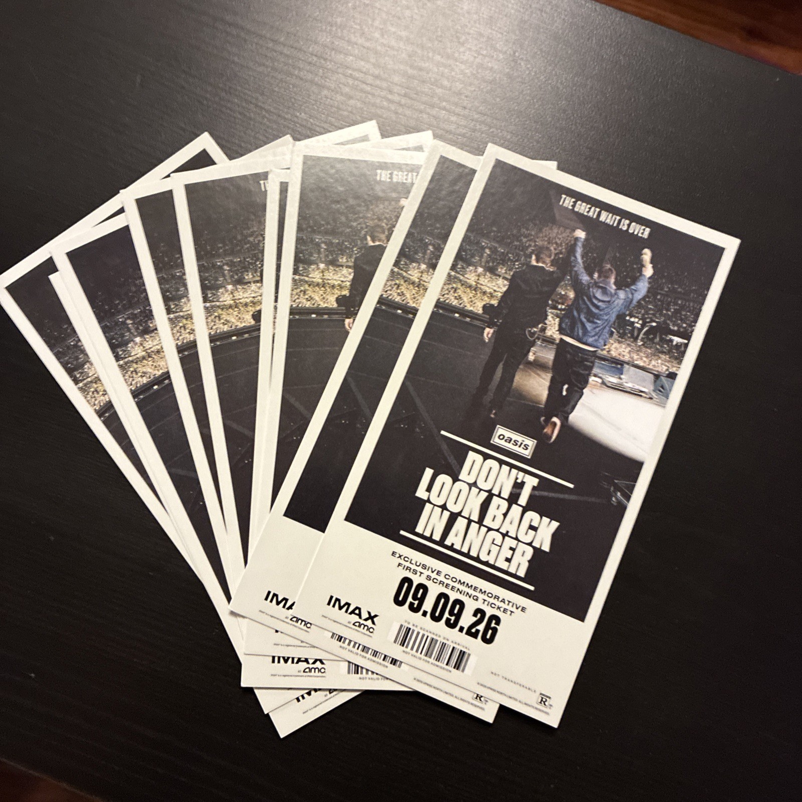 Oasis Don\'t Look Back in Anger IMAX Exclusive Commemorative Screening Ticket