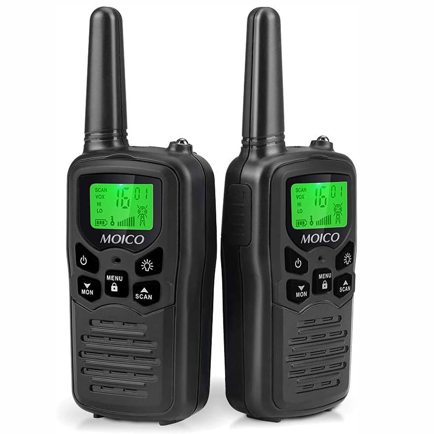 2 PACK Long Range 100 Mile Waterproof Walkie Talkie Two Way Radio Charge Headset