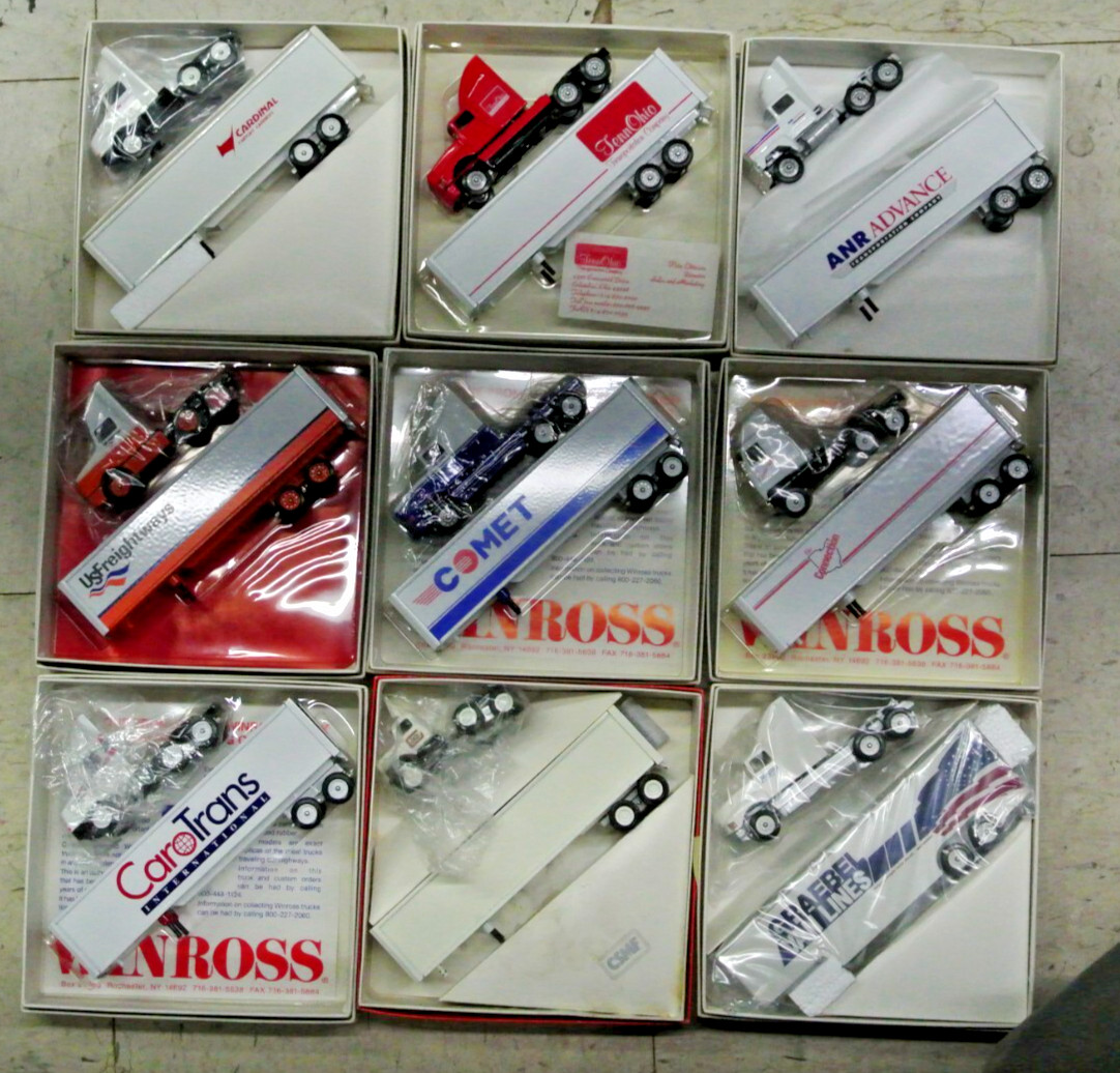 Winross Diecast Trucks Lot Of  9 W/Boxes UNUSED