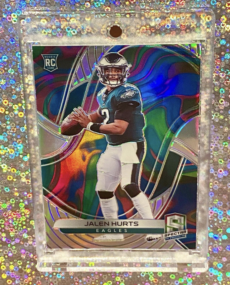 2020 Jalen Hurts Panini Spectra Prizm Neon Marble No. 149 #’d 2/4 SSP RC