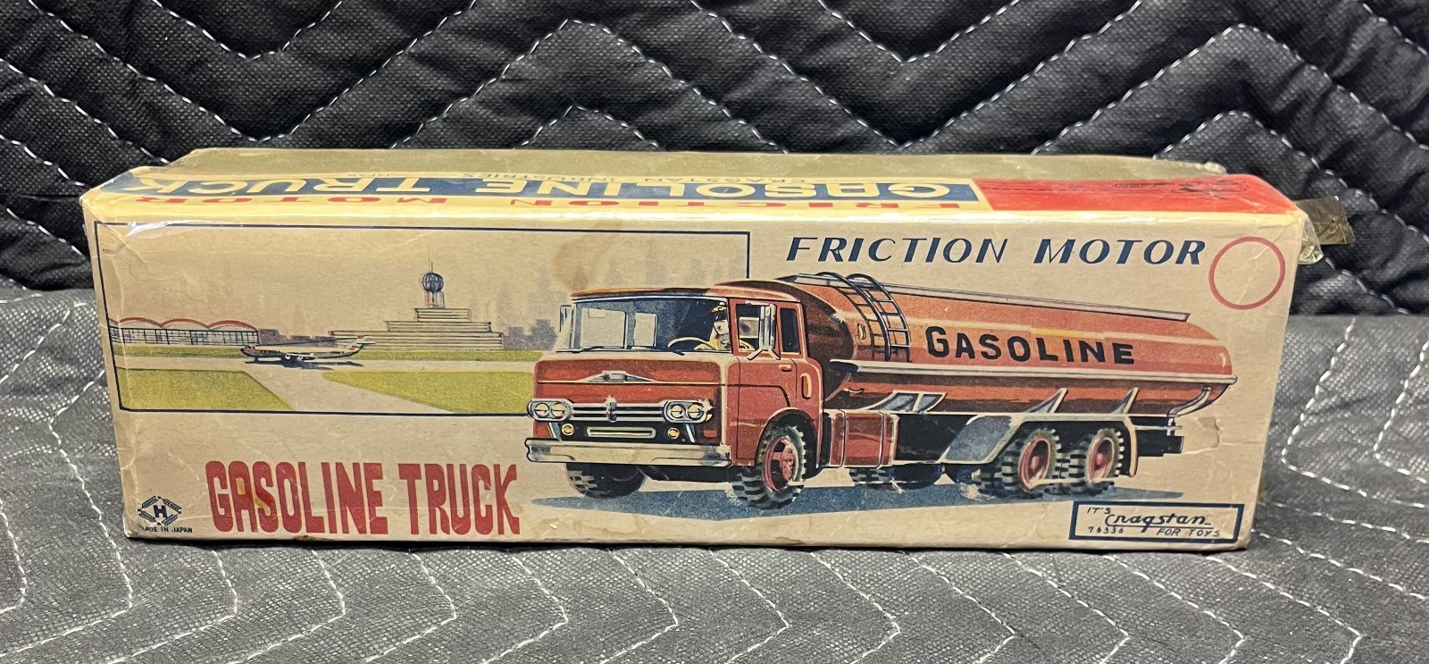 Vintage Cragstan Friction Motor Gasoline Tanker Truck with Originial Box
