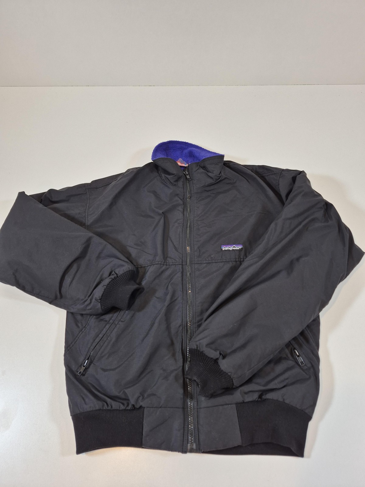 Vintage 90s Patagonia Shelled Synchilla Bomber S Jacket Green Fleece Lined USA