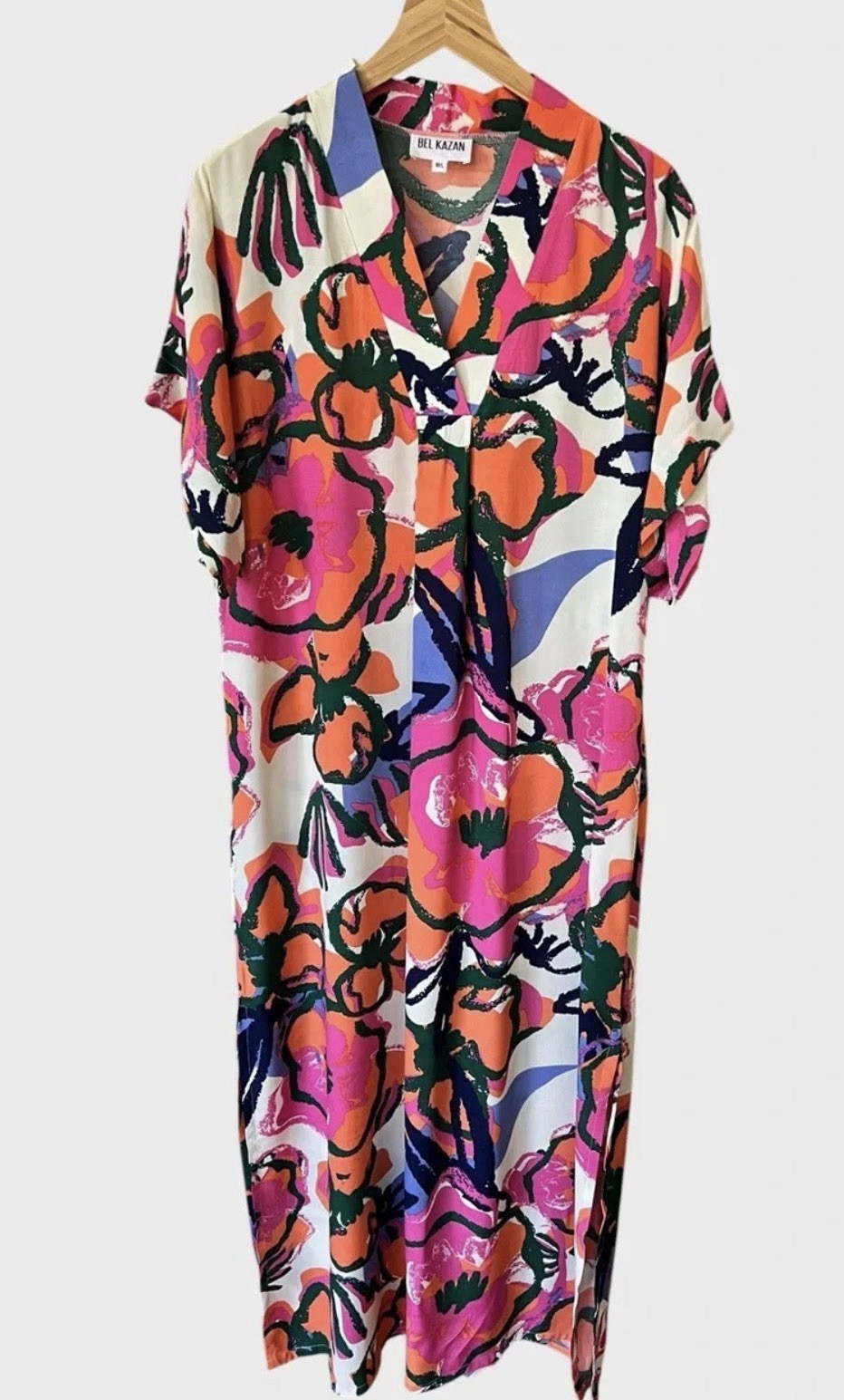 NWT Anthropologie x Bel Kazan Poppy Floral Kaftan Maxi Dress Size M/L