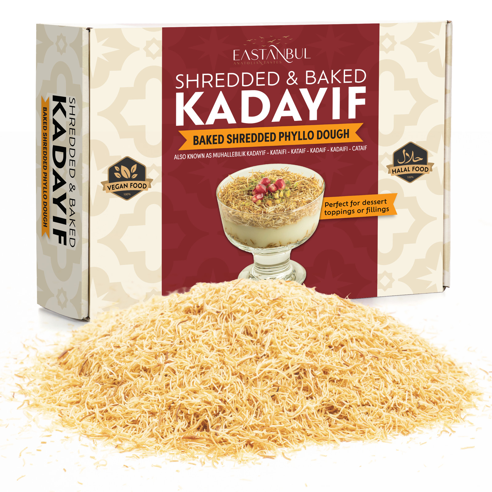 Eastanbul Baked Kataifi Shredded Fillo Dough, Kadayif, Toasted Katafi,8.8oz
