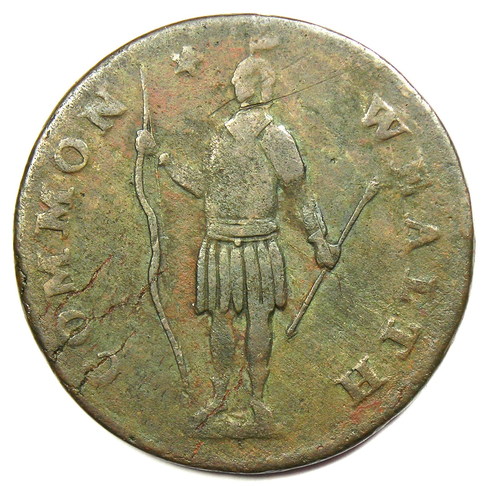 1788 Massachusetts Cent Colonial Copper Coin 1C - Rare Early Colonial Coin