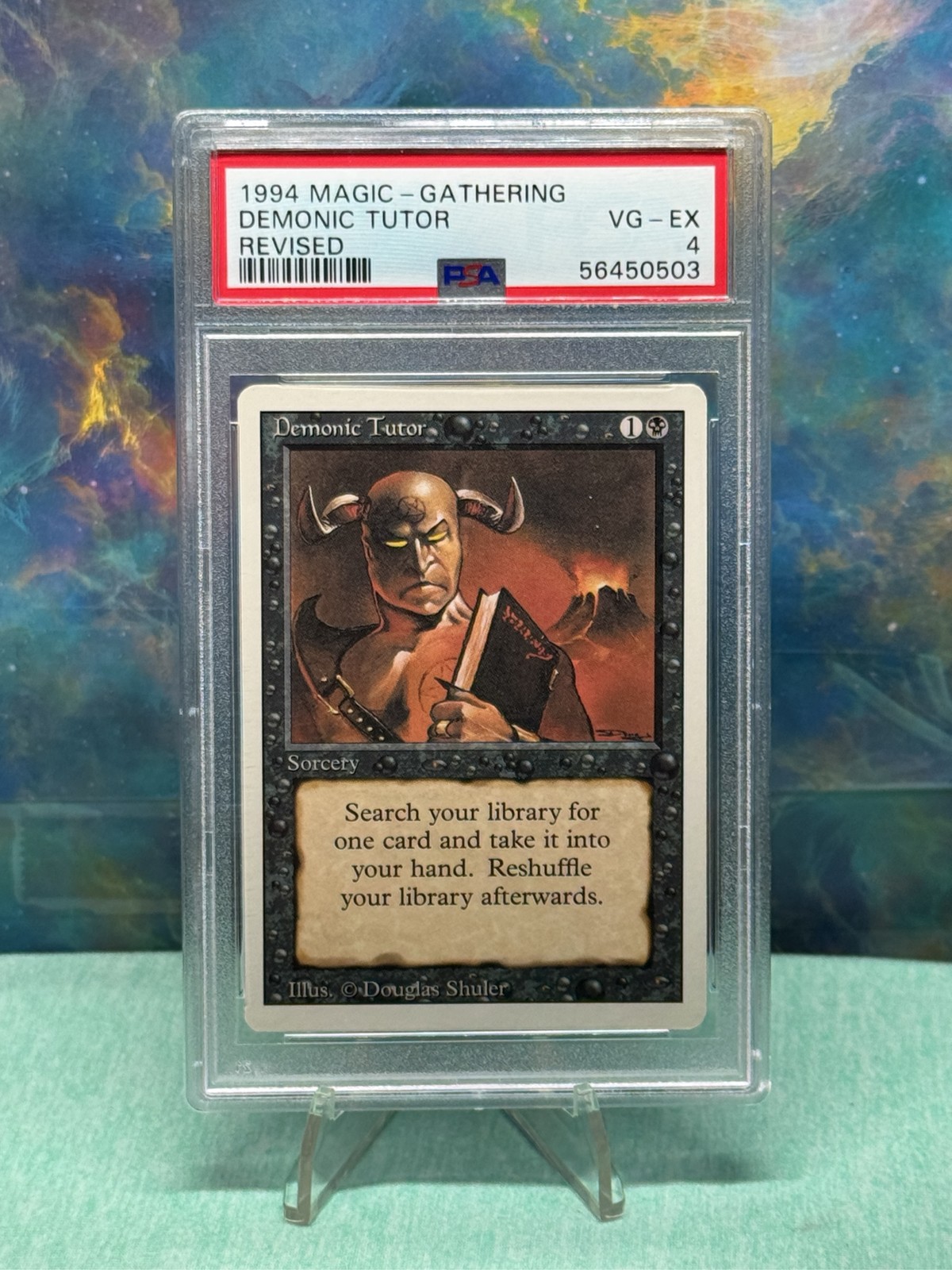 1994 MTG Revised Demonic Tutor #105 PSA 4 VG-EX Magic The Gathering 1994 MTG Revised Demonic Tutor #105 PSA 4 VG-EX Magic The Gathering