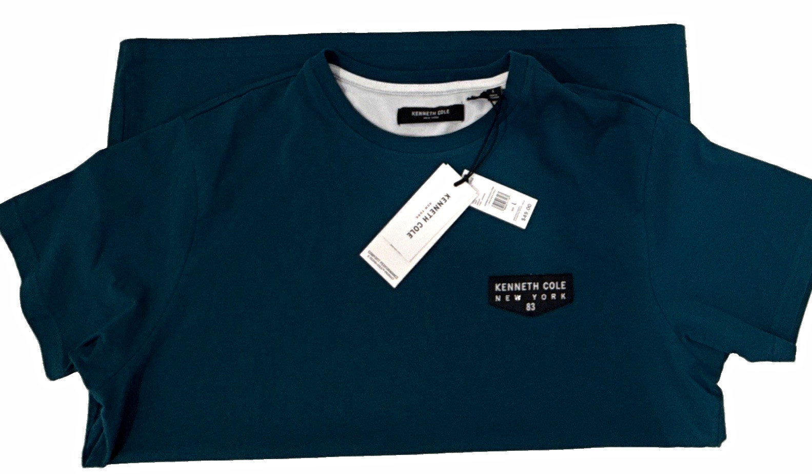 Kenneth Cole Men\'s Graphic Mesh Crew Neck Short Sleeve T-Shirt Blue Size L