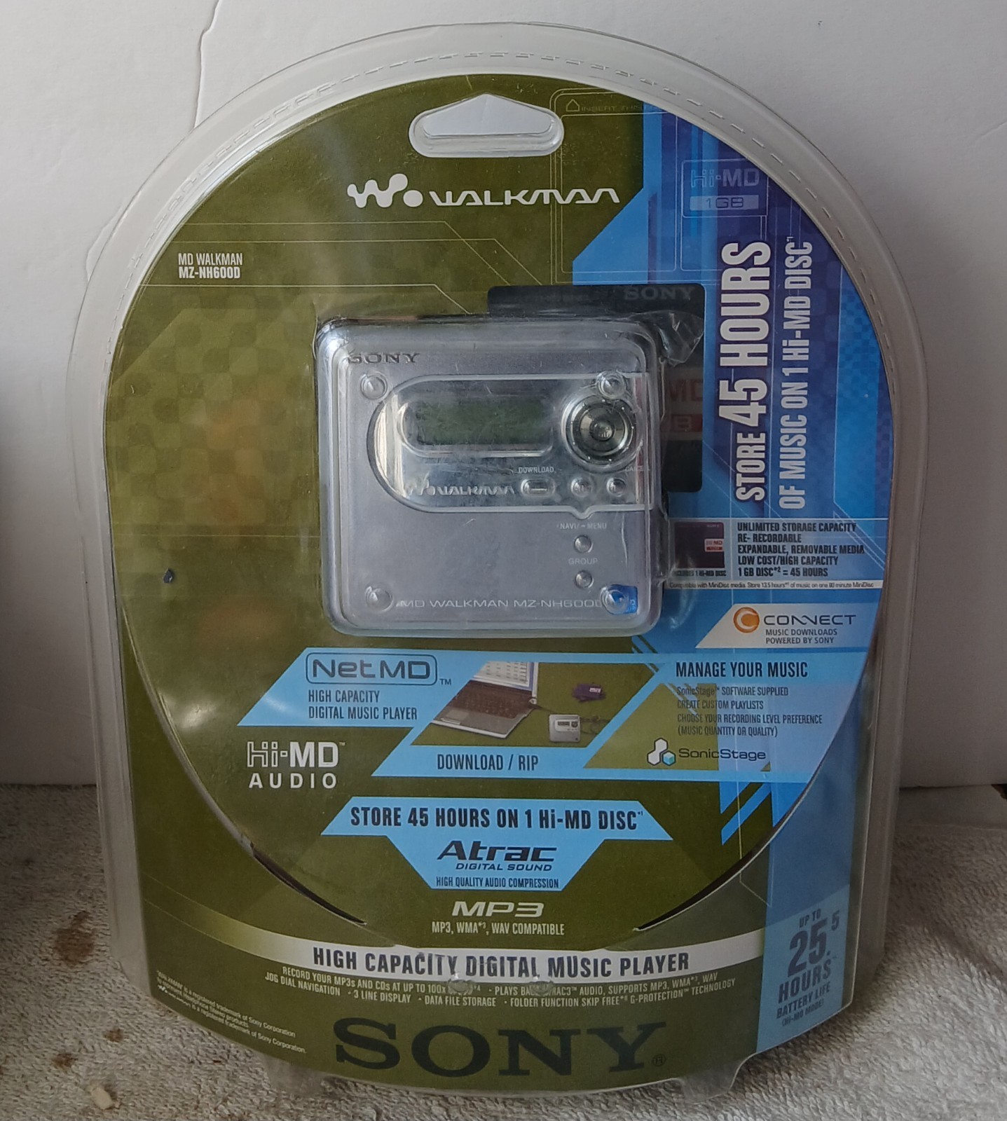 Sony MZ-NH600D Hi-MD MiniDisc Walkman Digital Music Player Records Silver Sealed Sony MZ-NH600D Hi-MD MiniDisc Walkman Digital Music Player Records Silver Sealed