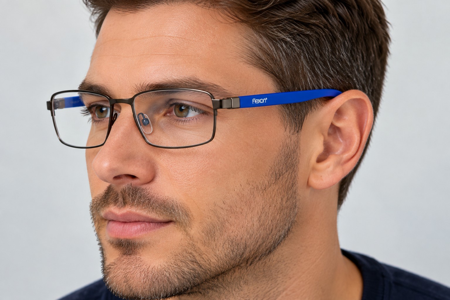 Flexon 666 210 Eyeglasses Frames 54-18-145 Blue Brown Rectangular NEW