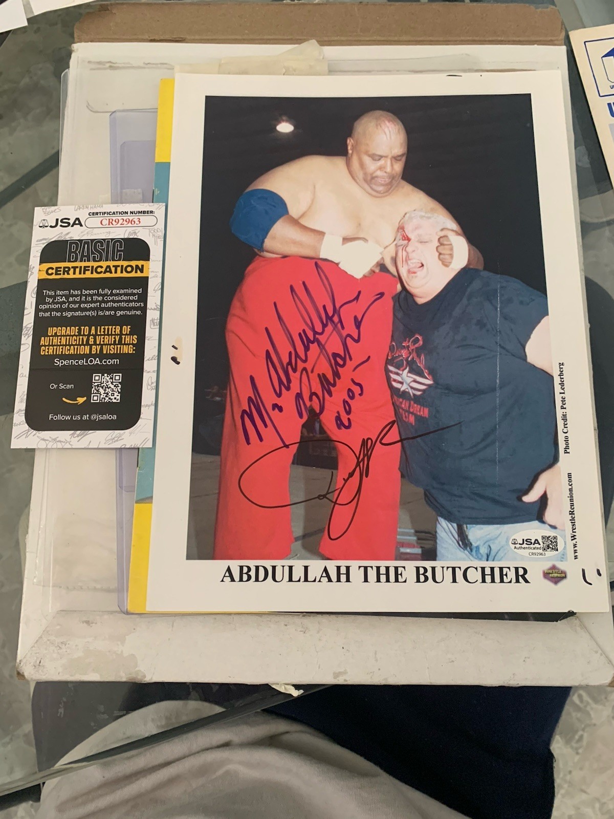 Dusty Rhodes & Abdullah The Butcher Autographed 8.25X 11 Photo WWF JSA Coa Dream