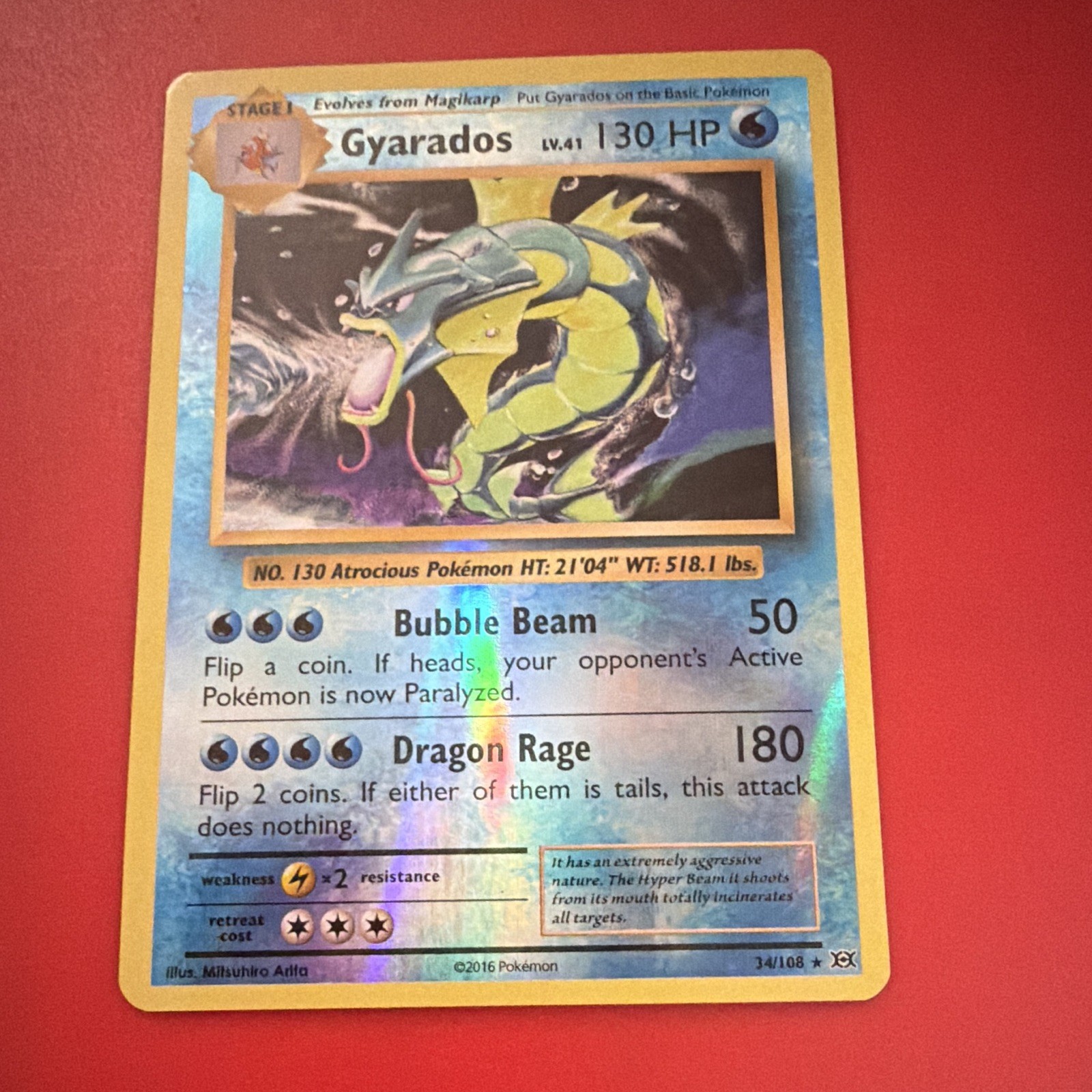 Pokémon TCG Gyarados Reverse Holo 2016