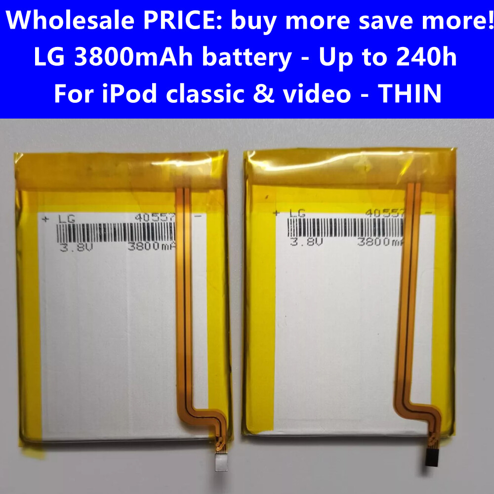 LG 3800mAh Battery Upgrade Replacement for iPod Classic 6 7th Video 5th Thin Lot