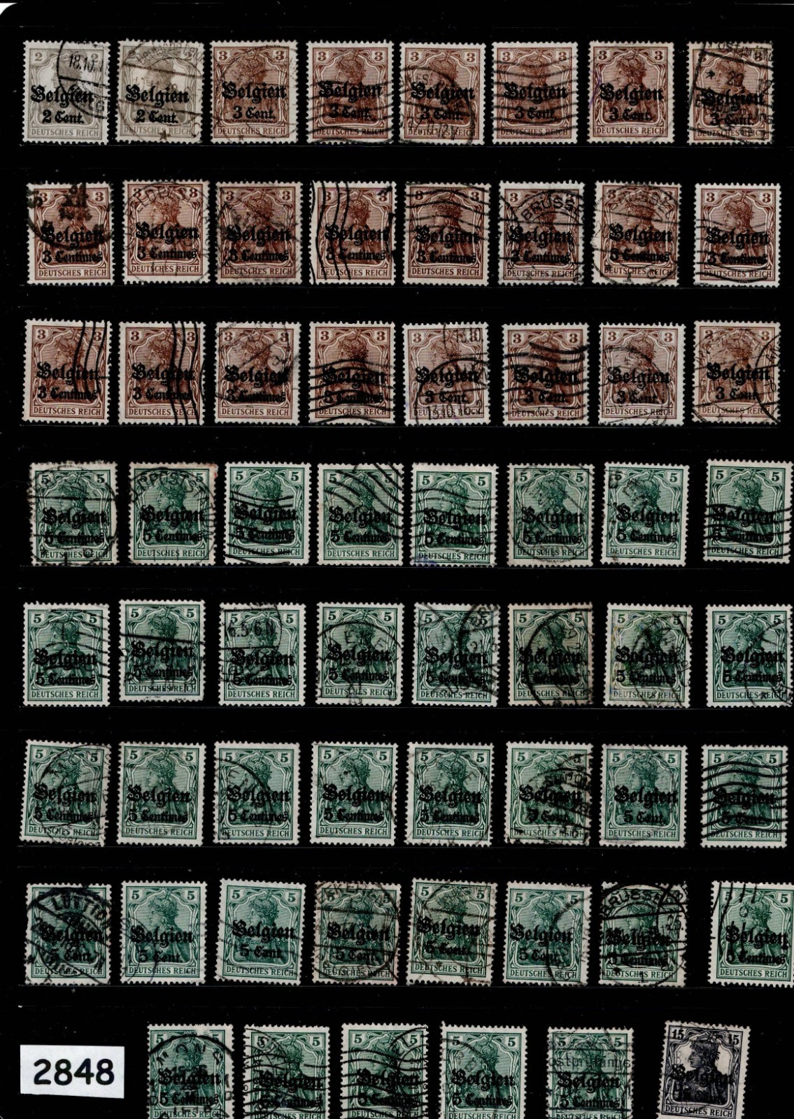 Bulk lot 150+ Stamps 1914-1918 WWI Belgium Belgien Germany Overprints  #2848