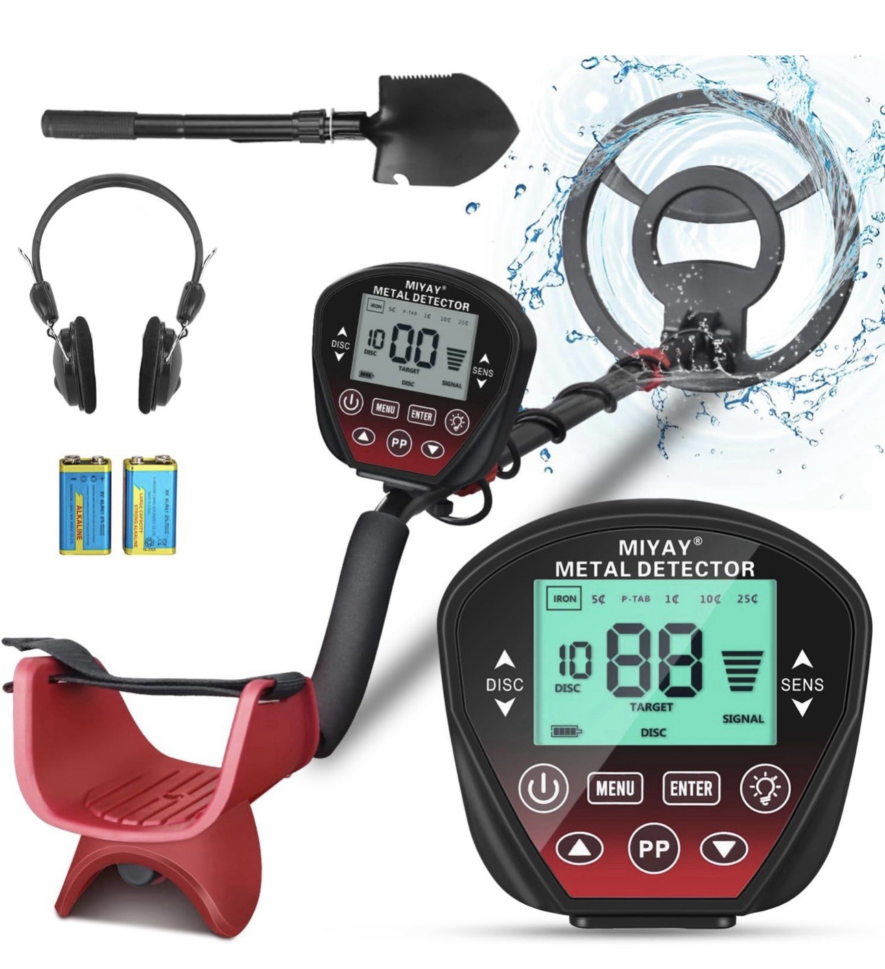 Professional Metal Detector for Adults Waterproof, Gold Metales Detectors Lig...