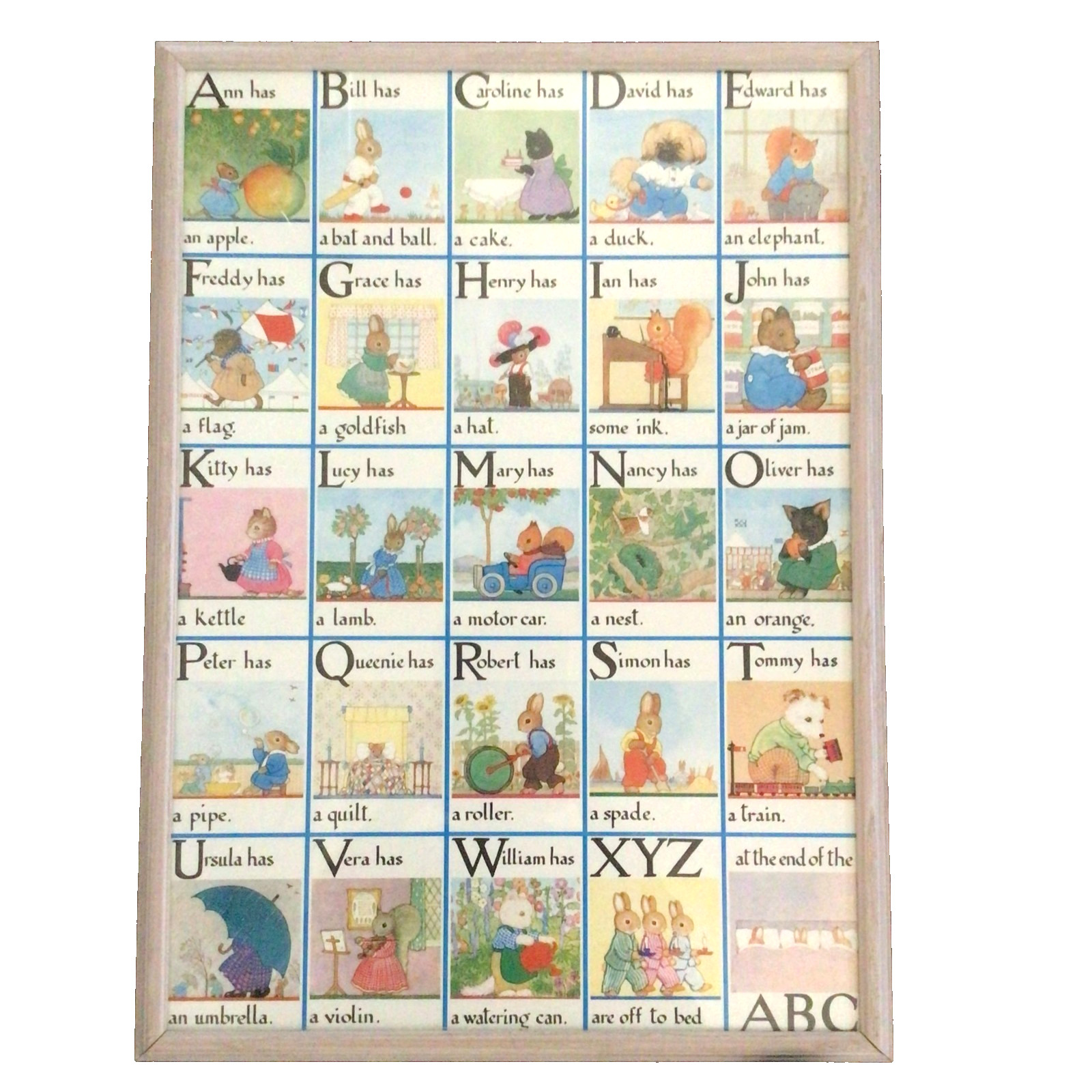 An ABC For You and Me by Margaret Tempest Framed Poster Medici Society VTG 1980s