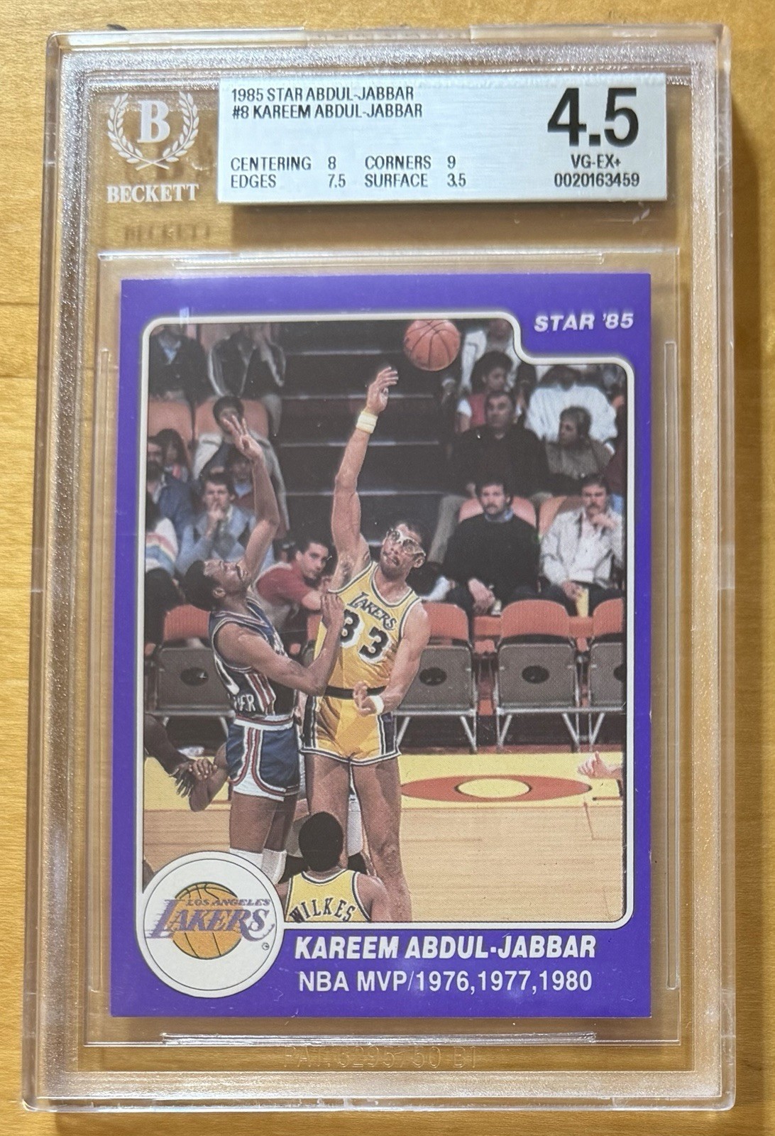 1985-86 Star KAREEM ABDUL-JABBAR Basketball NBA MVP #8 BGS 4.5 W/9,8,&7.5 Subs