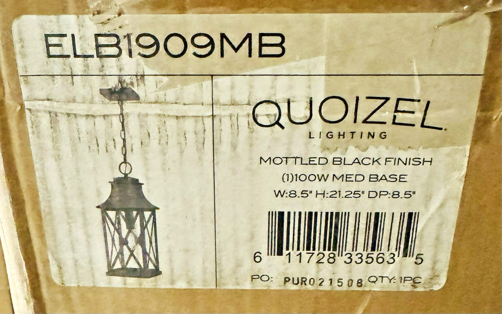 Quoizel Lighting ELB1909MB - Black Finish