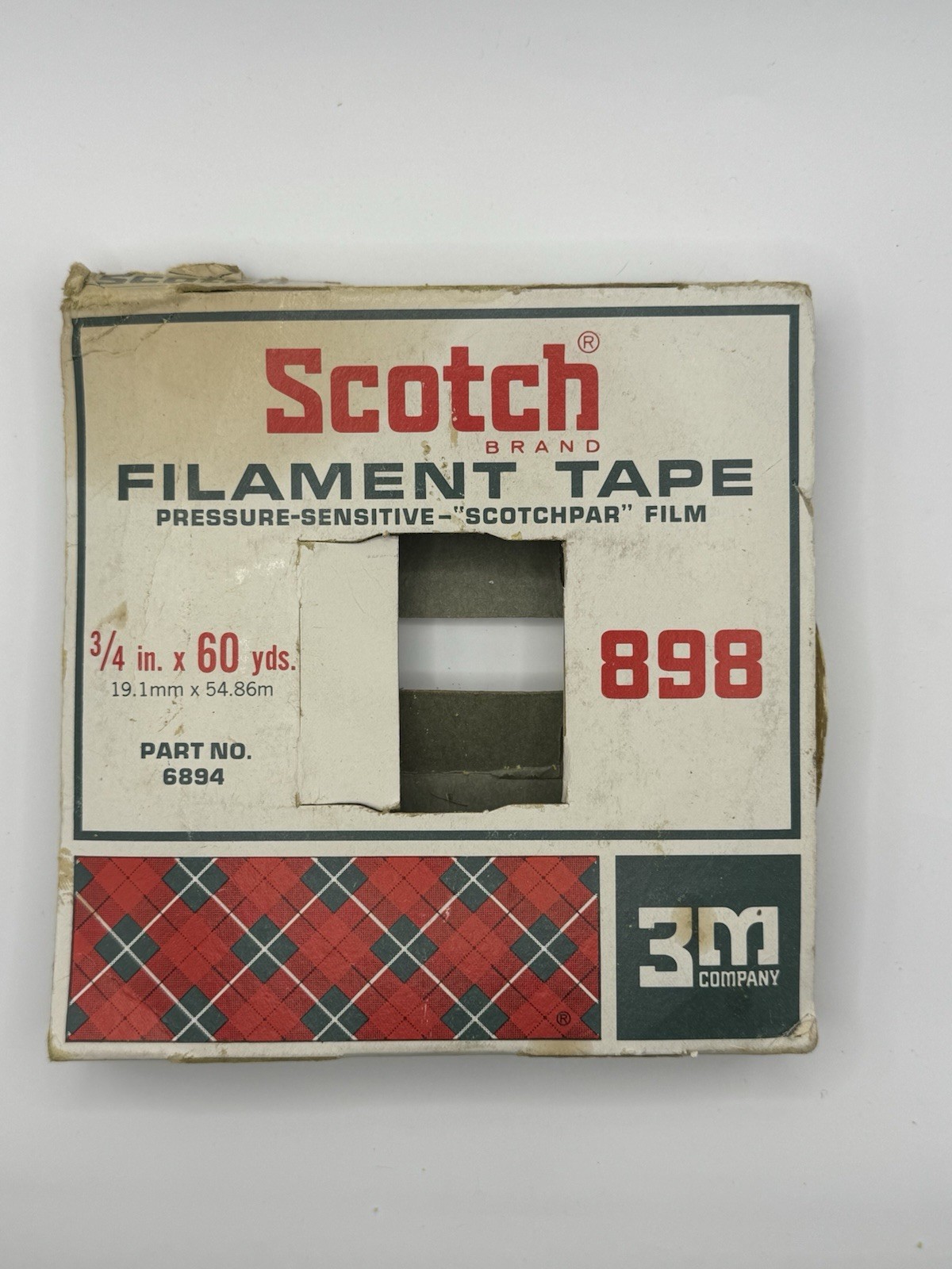 Rare Vintage 3M 898 3/4” Filament Strapping Tape 60 yard. Made in USA