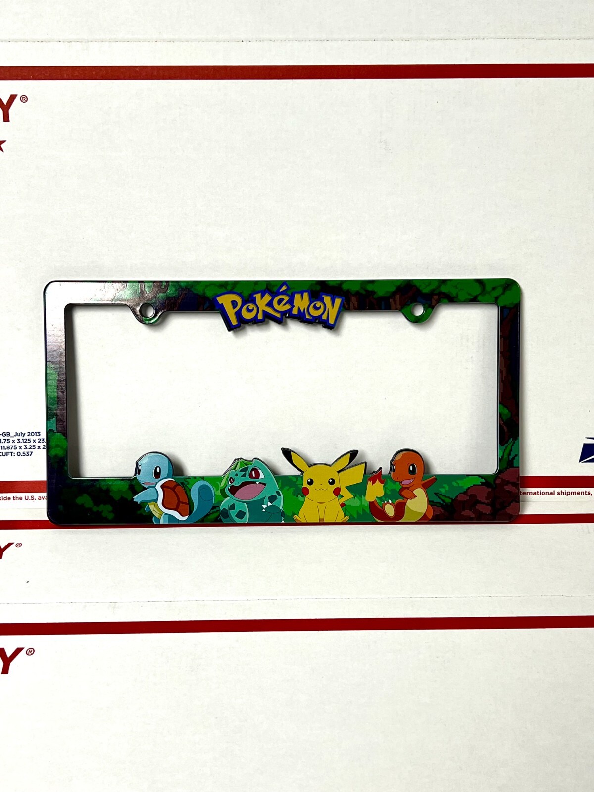 Pokemon License Plate Frame with Pikachu, Charmander, Squirtle, and Bulbasaur Pokemon License Plate Frame with Pikachu, Charmander, Squirtle, and Bulbasaur